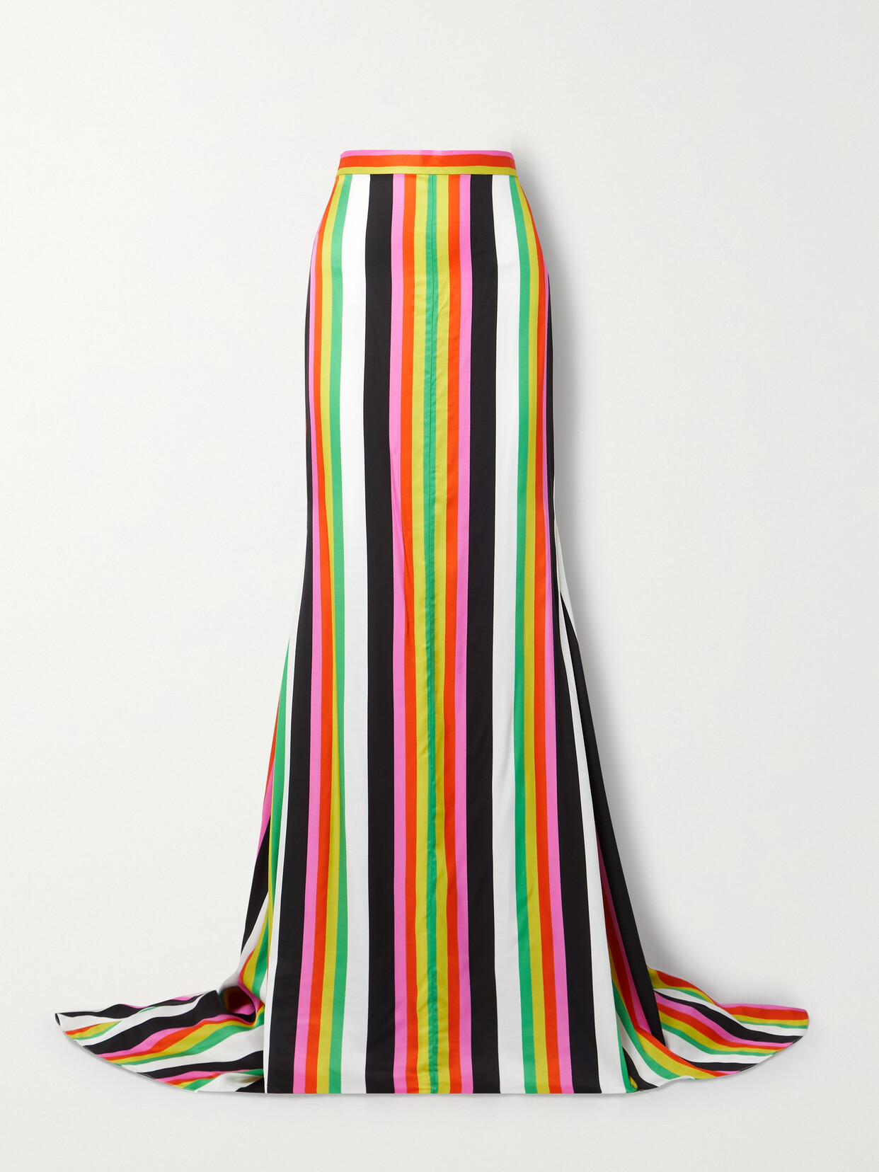Christopher John Rogers Striped Crepe Maxi Skirt