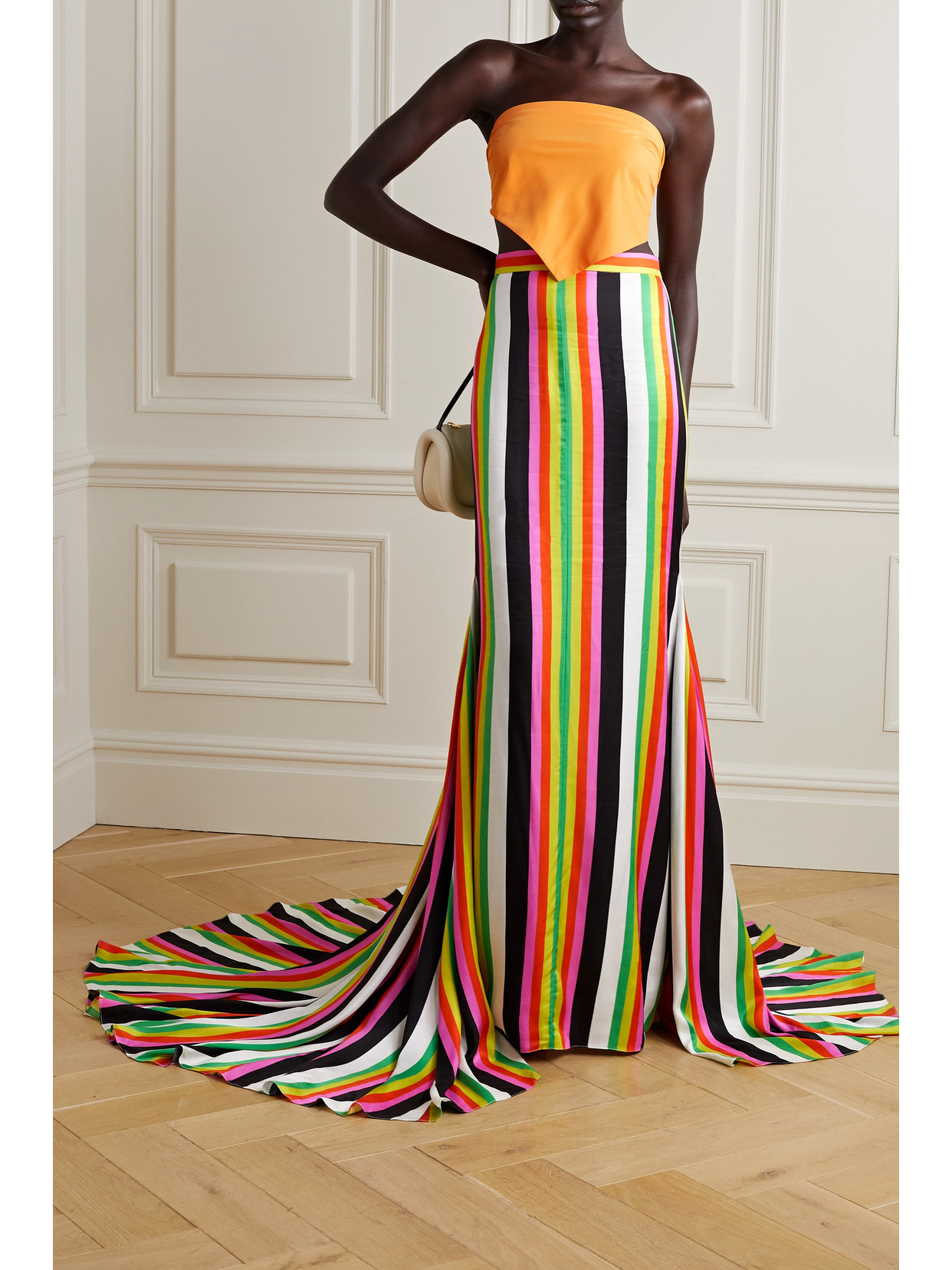 Striped Crepe Maxi