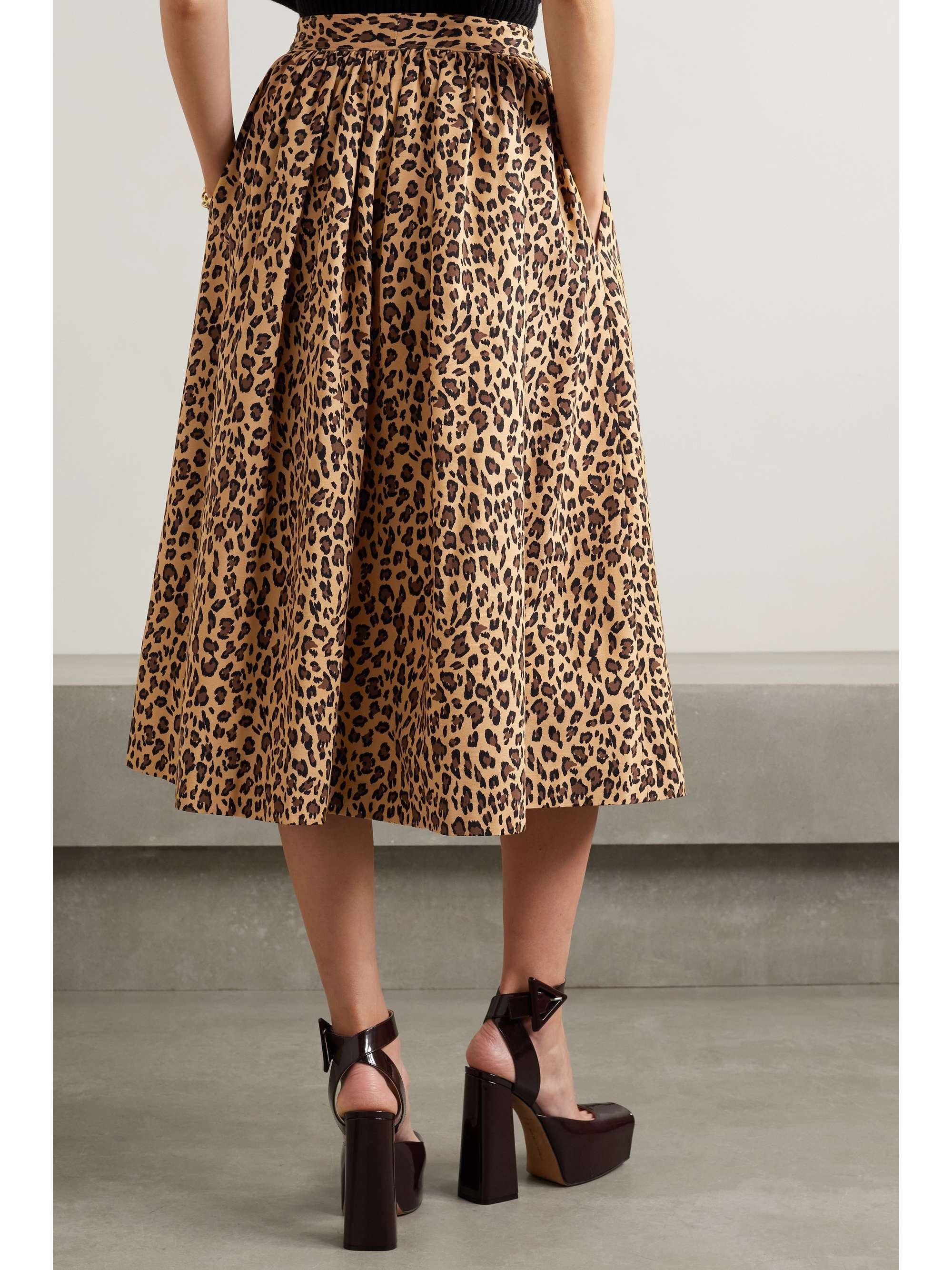 ADAM LIPPES Leopard-print cotton-twill midi skirt