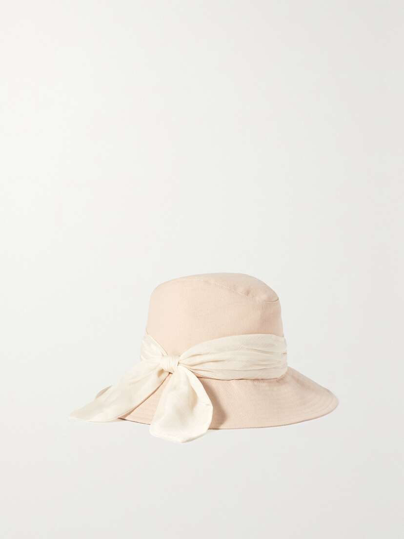 Eugenia Kim Jordana Chiffon-trimmed Linen Sunhat