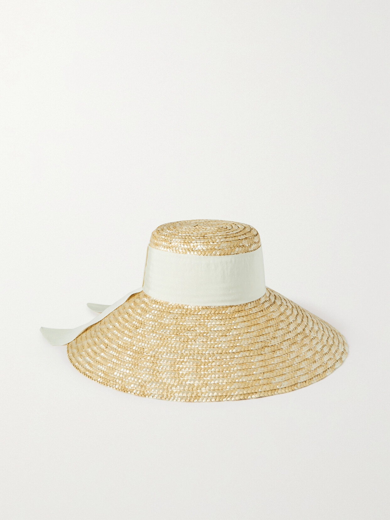 Shop Eugenia Kim Mirabel Grosgrain-trimmed Straw Sunhat In Neutrals