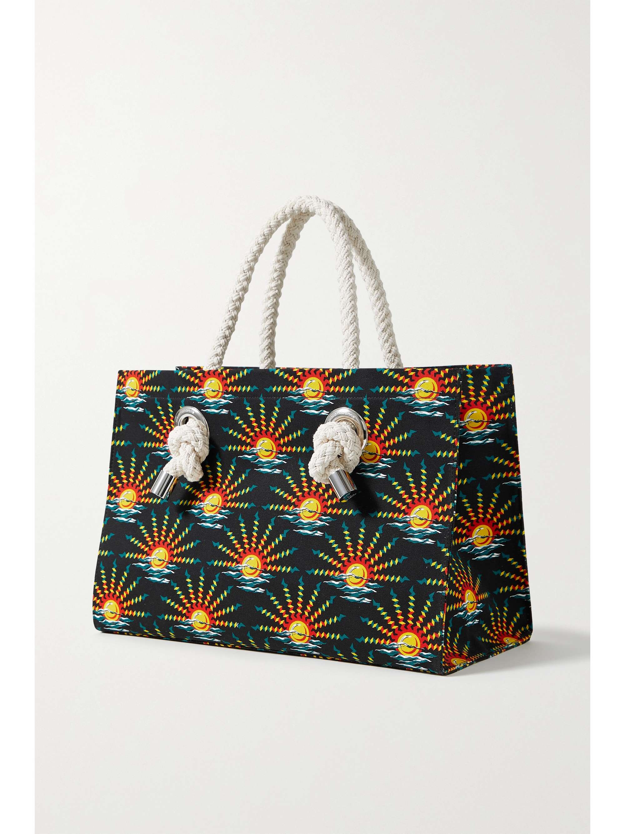 PACO RABANNE Printed cotton-canvas tote