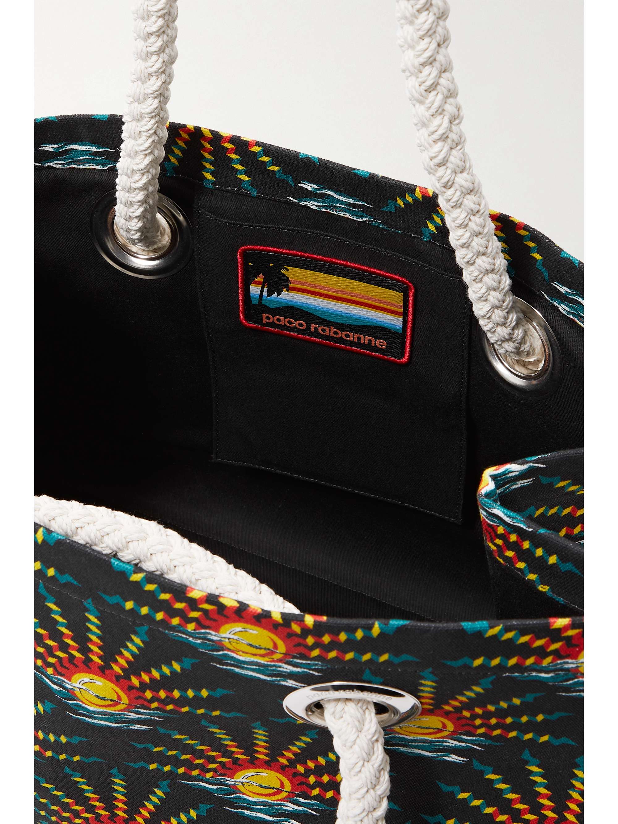 PACO RABANNE Printed cotton-canvas tote