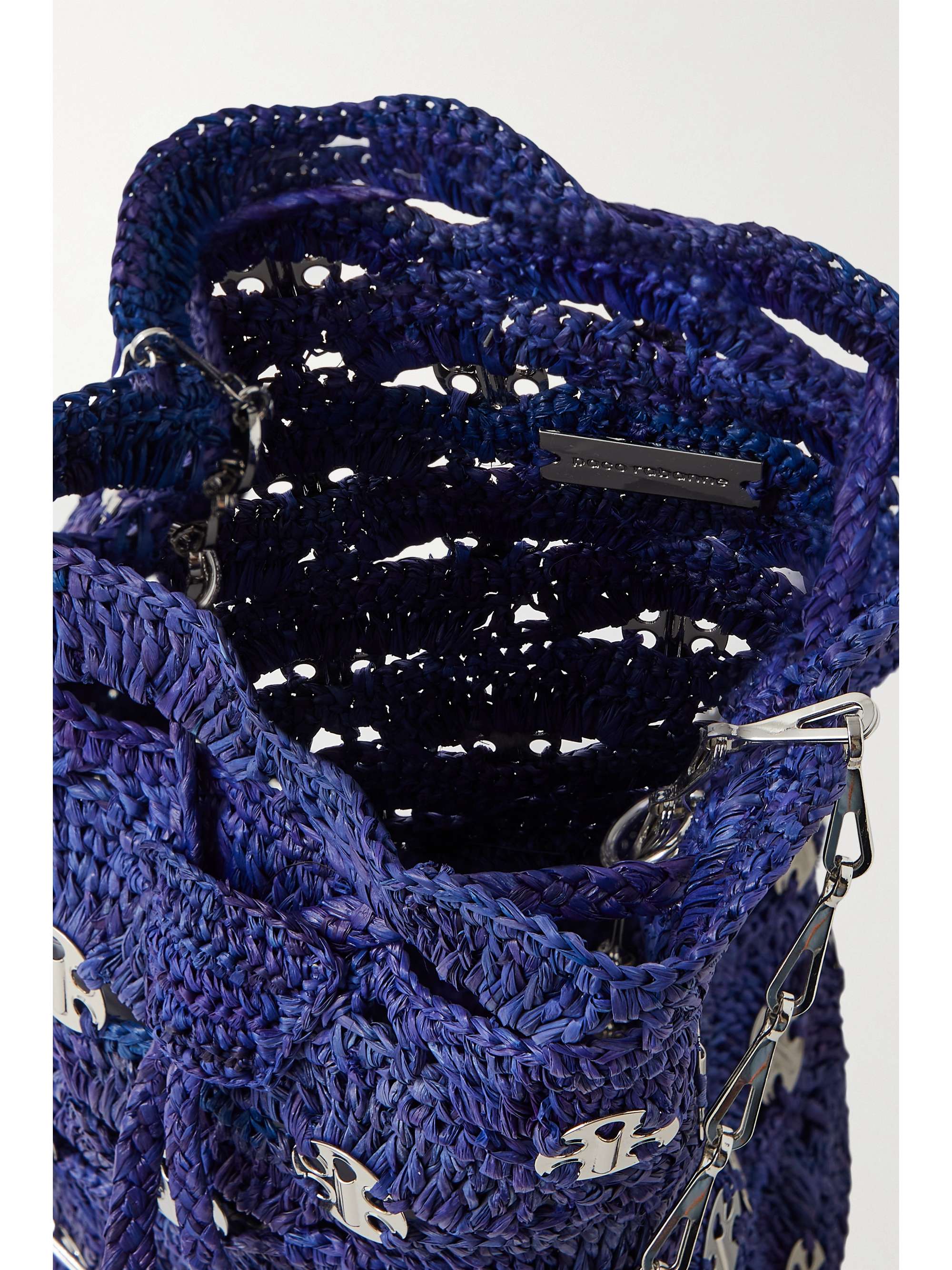 PACO RABANNE Embellished raffia bucket bag