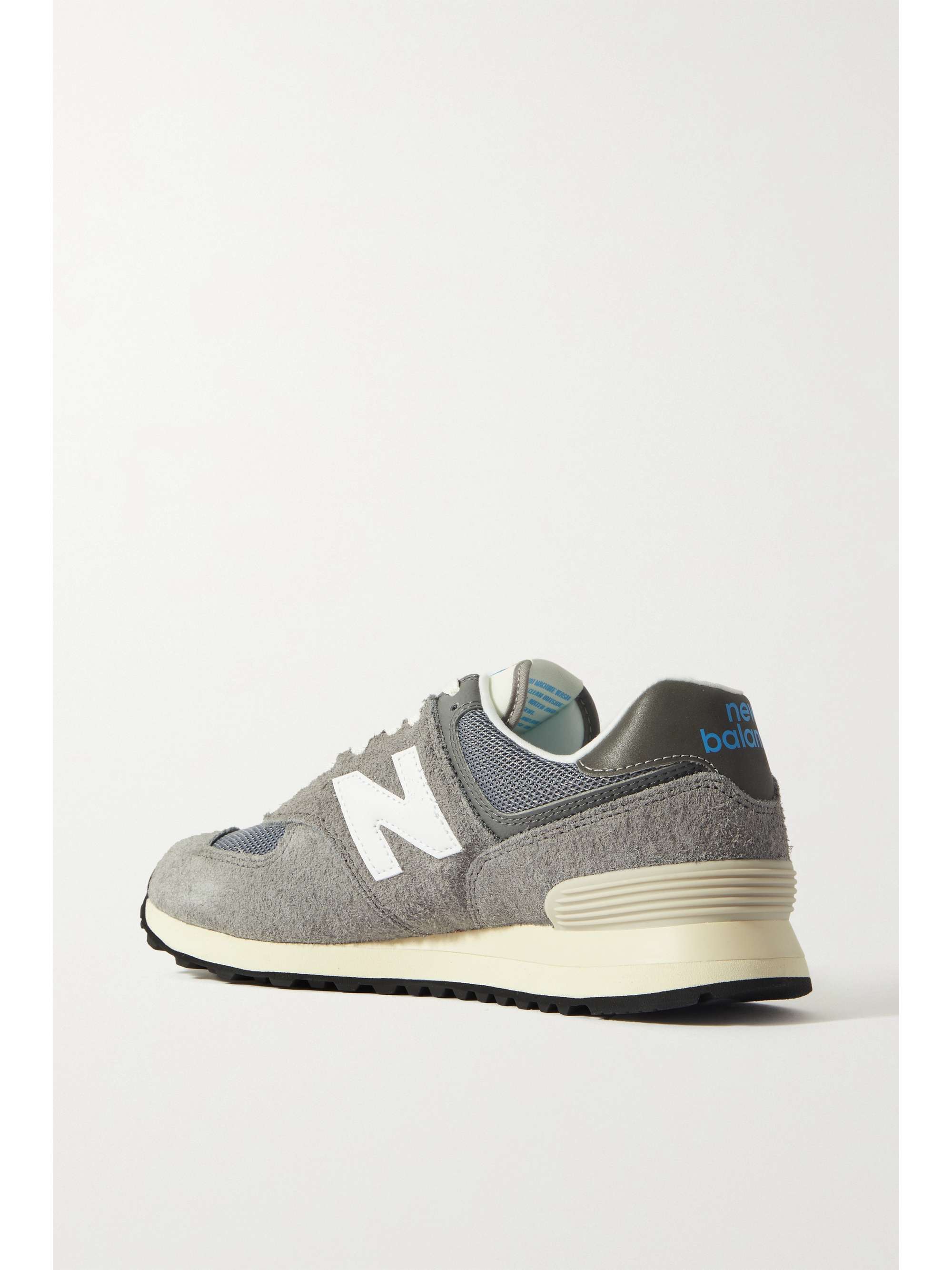 NEW BALANCE 574 leather-trimmed suede and mesh sneakers