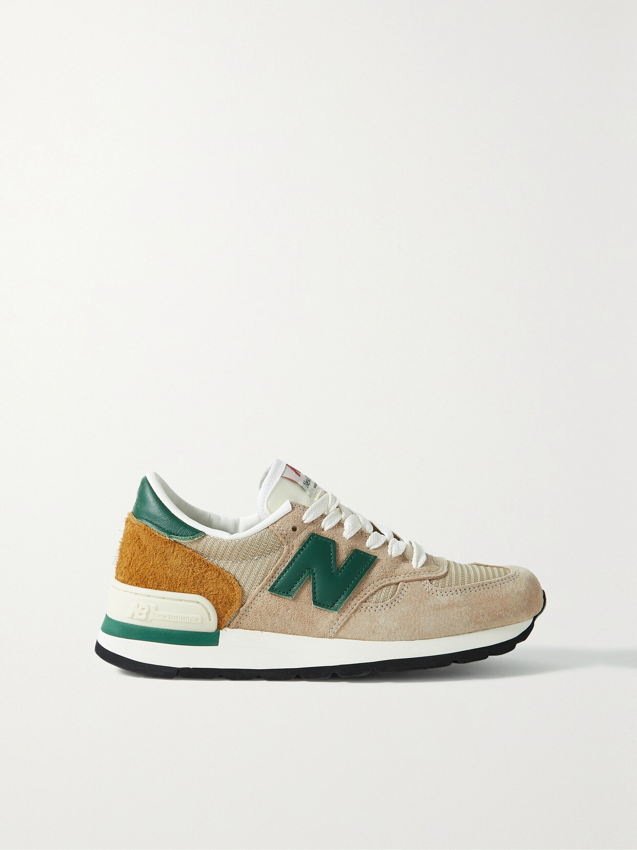 New Balance - M990v1 Leather-trimmed Suede And Mesh Sneakers - Neutrals