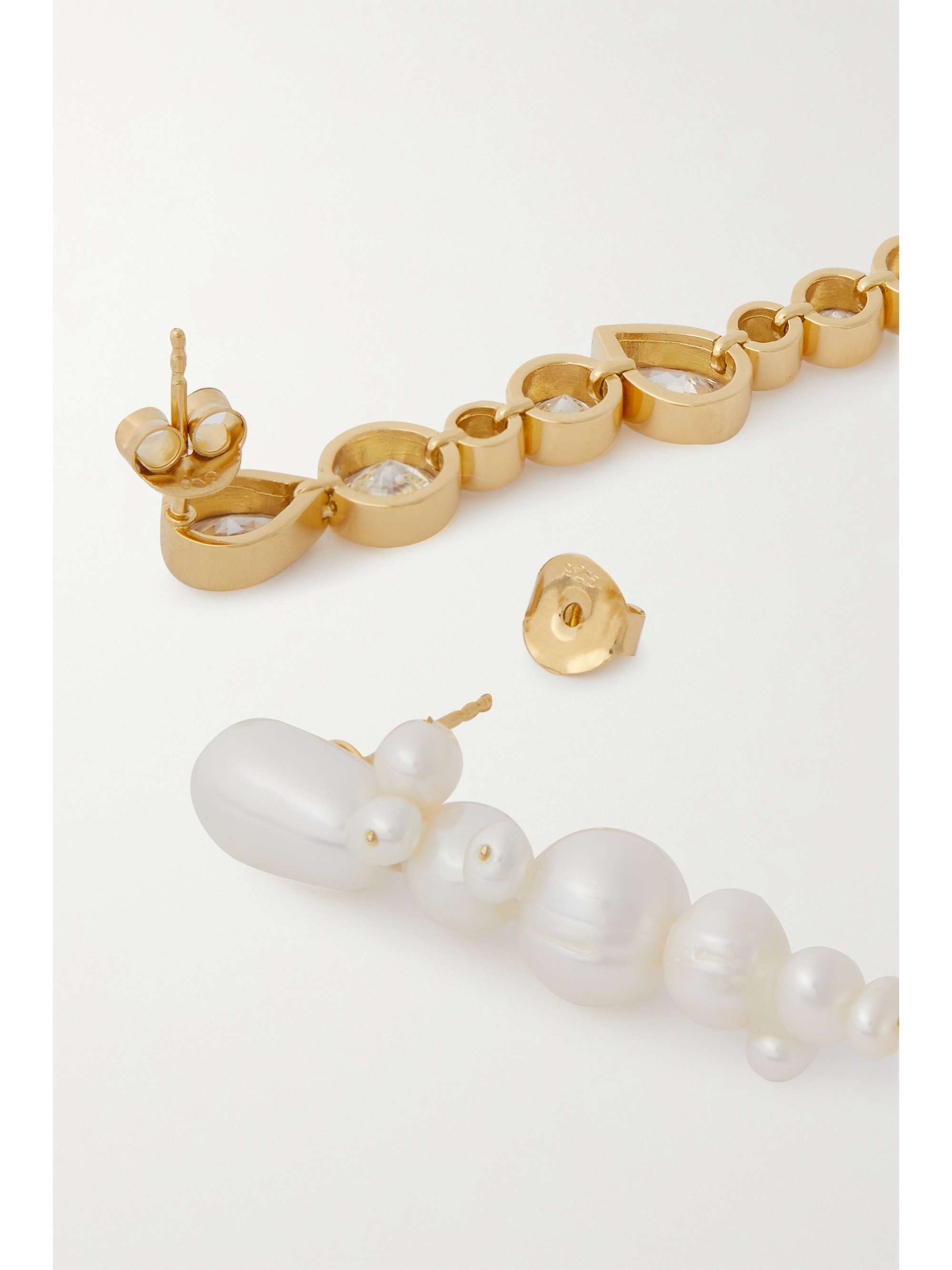 COMPLETEDWORKS Gold-plated, pearl and zirconia earrings