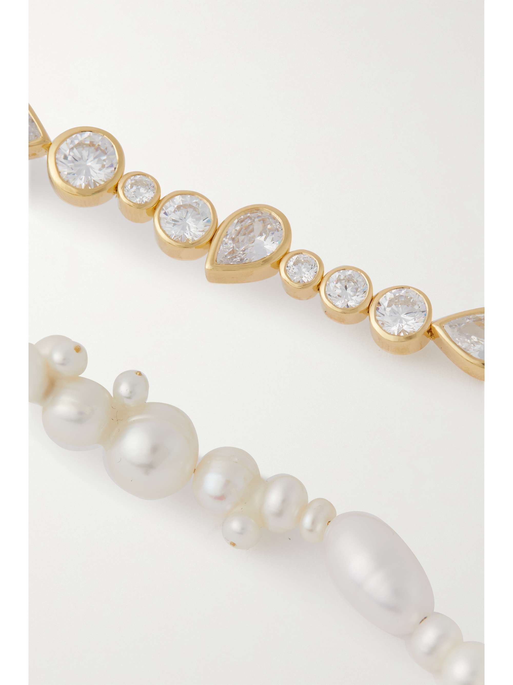COMPLETEDWORKS Gold-plated, pearl and zirconia earrings