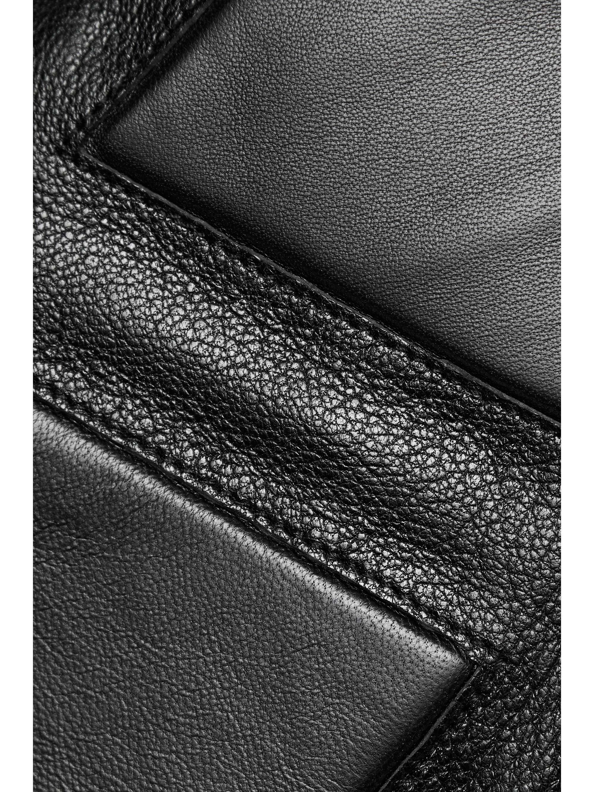 DAVID KOMA Convertible paneled textured-leather biker jacket