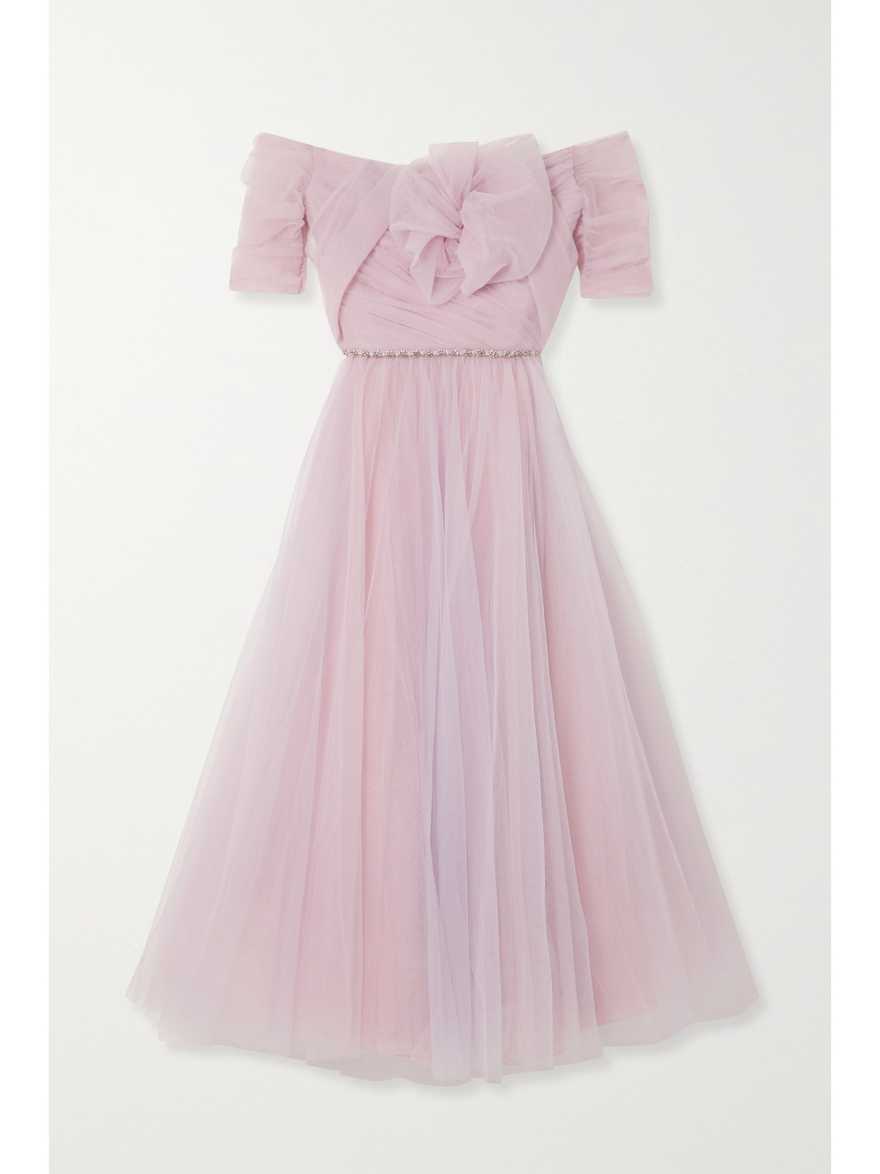 Jenny Packham - Miss Blush Cape-effect Embellished Tulle Gown - Purple