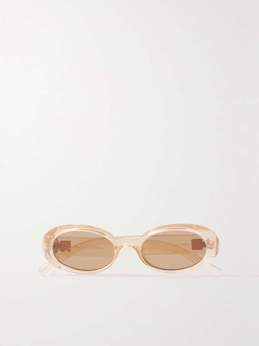 Le Specs Work It! Oval-frame Acetate Sunglasses