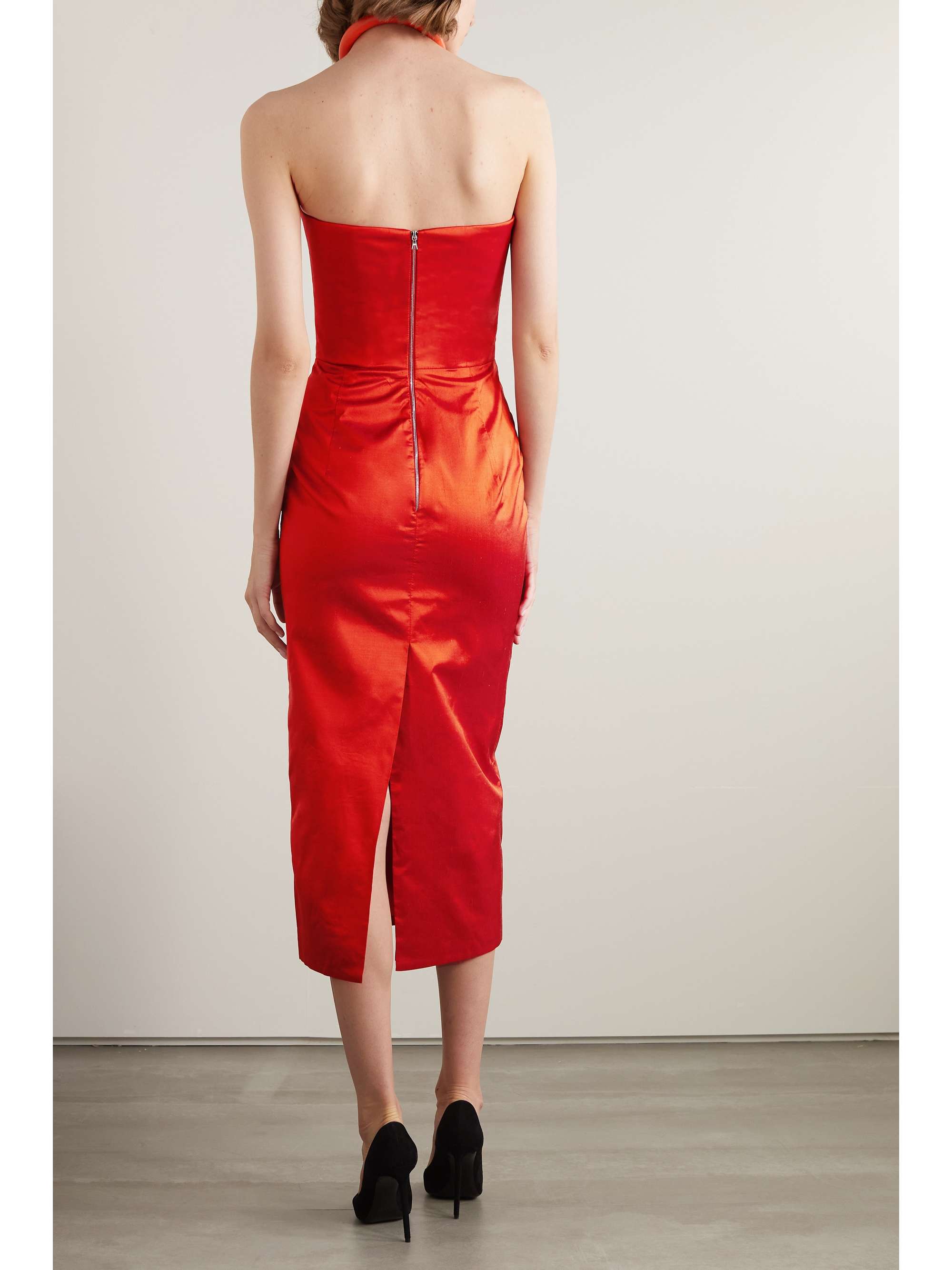 RASARIO Lady strapless silk-dupioni midi dress