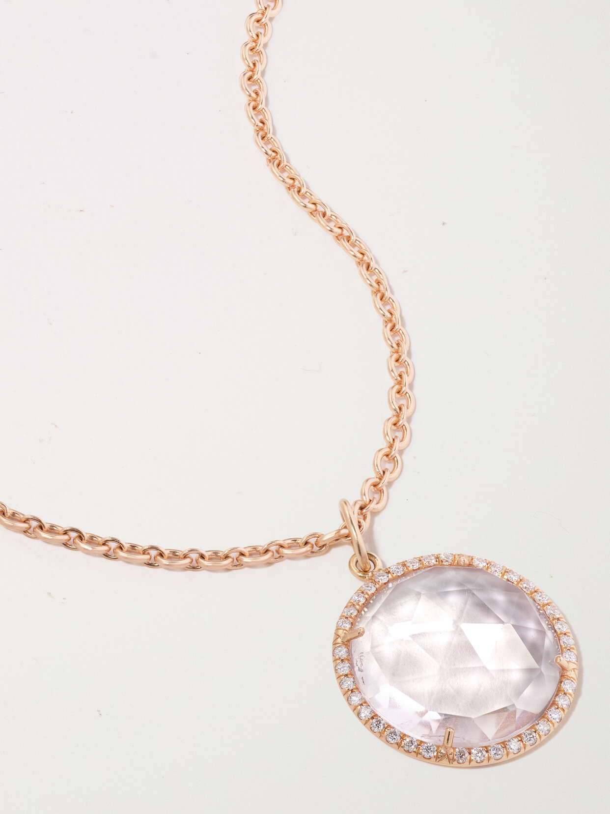 Irene Neuwirth 18-karat Rose Gold, Rose De France And Diamond Necklace