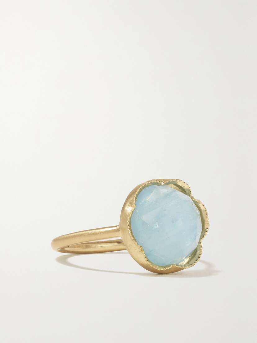 Irene Neuwirth Classic 18-karat Gold Aquamarine Ring