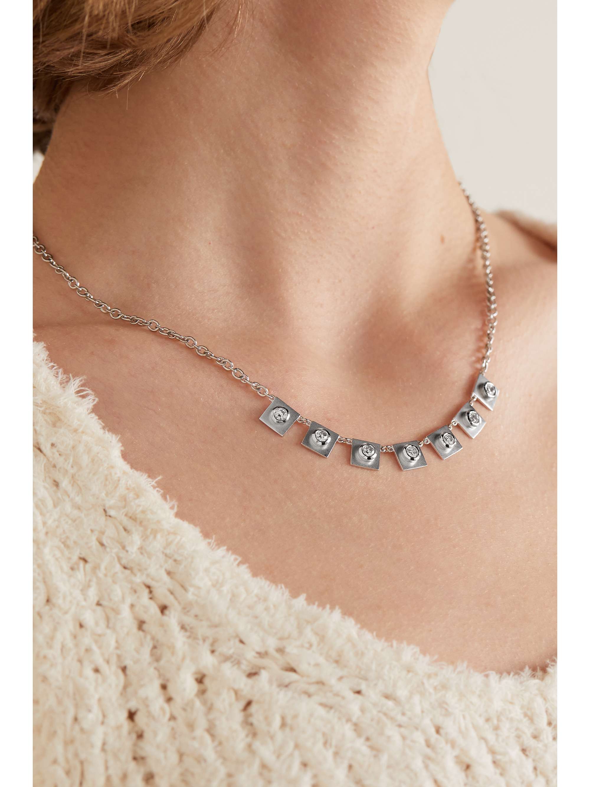 IRENE NEUWIRTH Classic 18-karat white gold diamond necklace