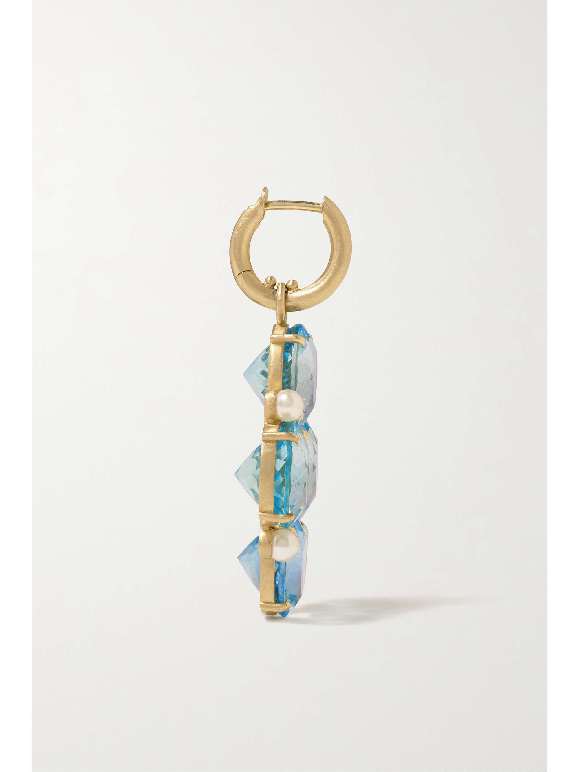 IRENE NEUWIRTH Gemmy Gem 18-karat gold, aquamarine and pearl earrings