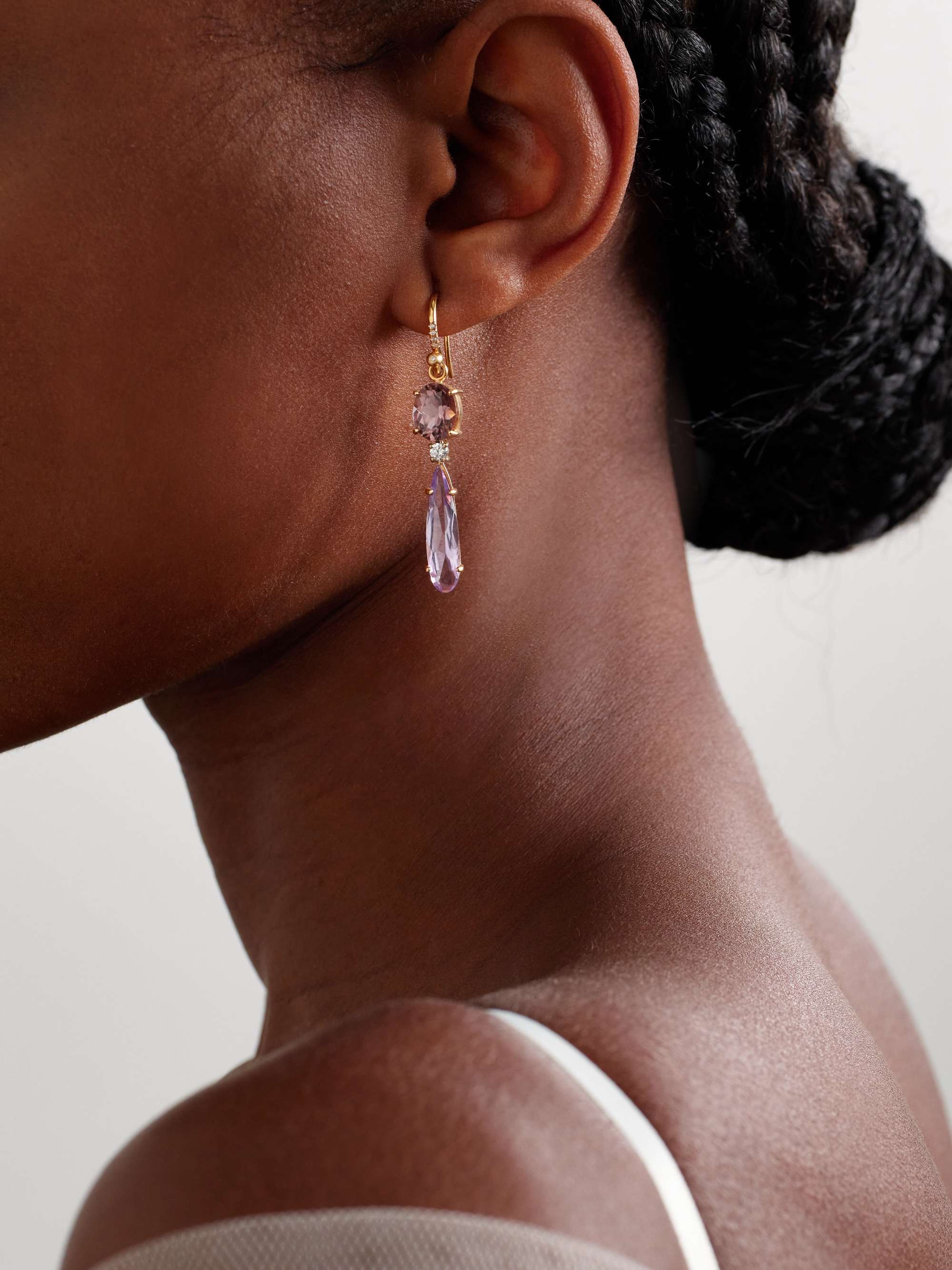 IRENE NEUWIRTH Classic 18-karat rose gold multi-stone earrings