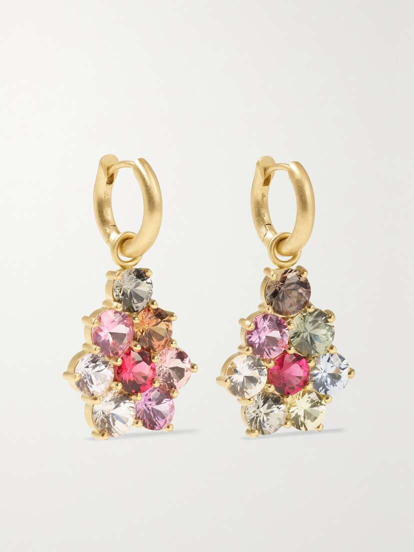 Irene Neuwirth Gemmy Gem 18-karat Gold, Sapphire And Tourmaline Earrings