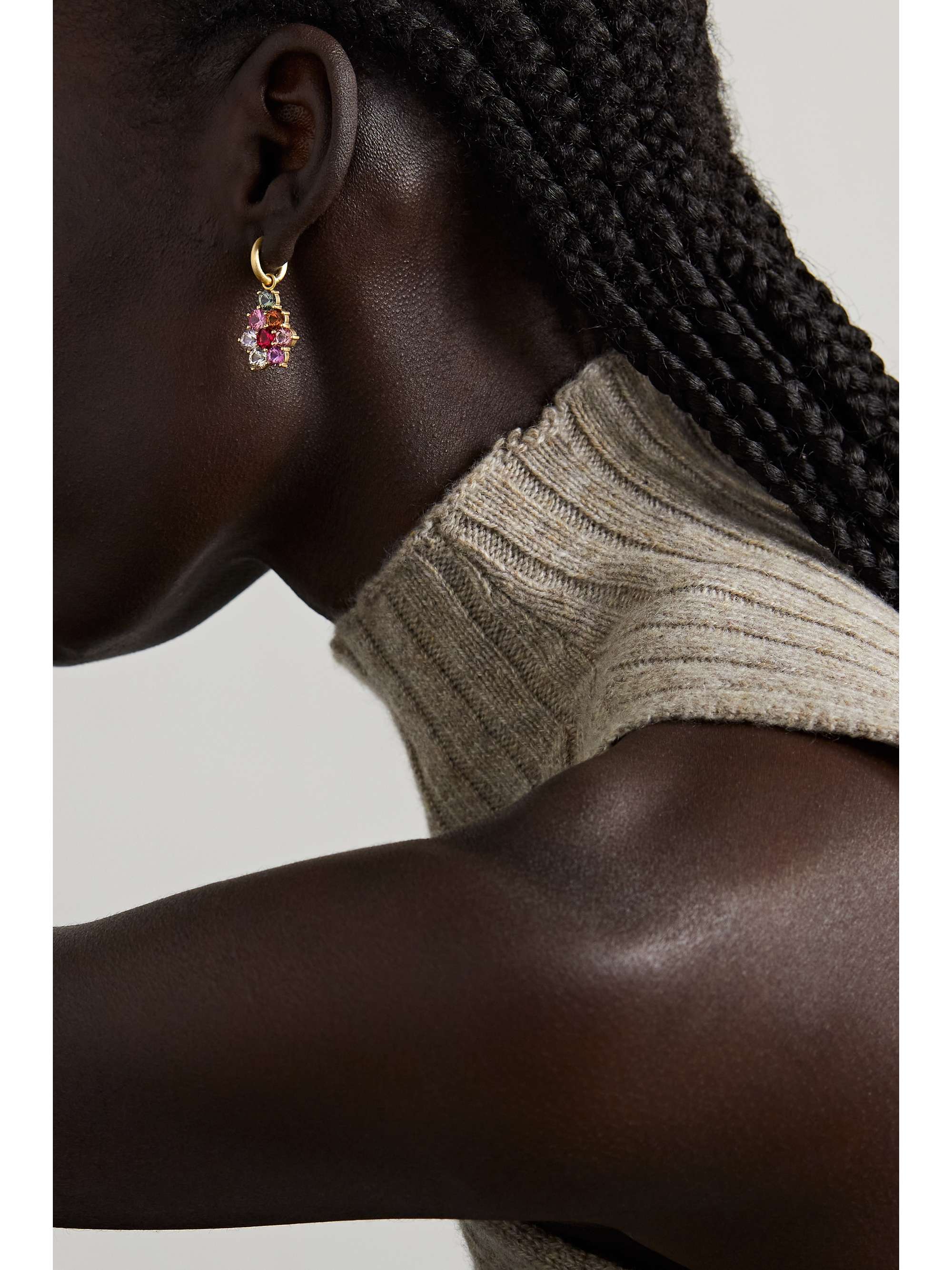 IRENE NEUWIRTH Gemmy Gem 18-karat gold, sapphire and tourmaline earrings