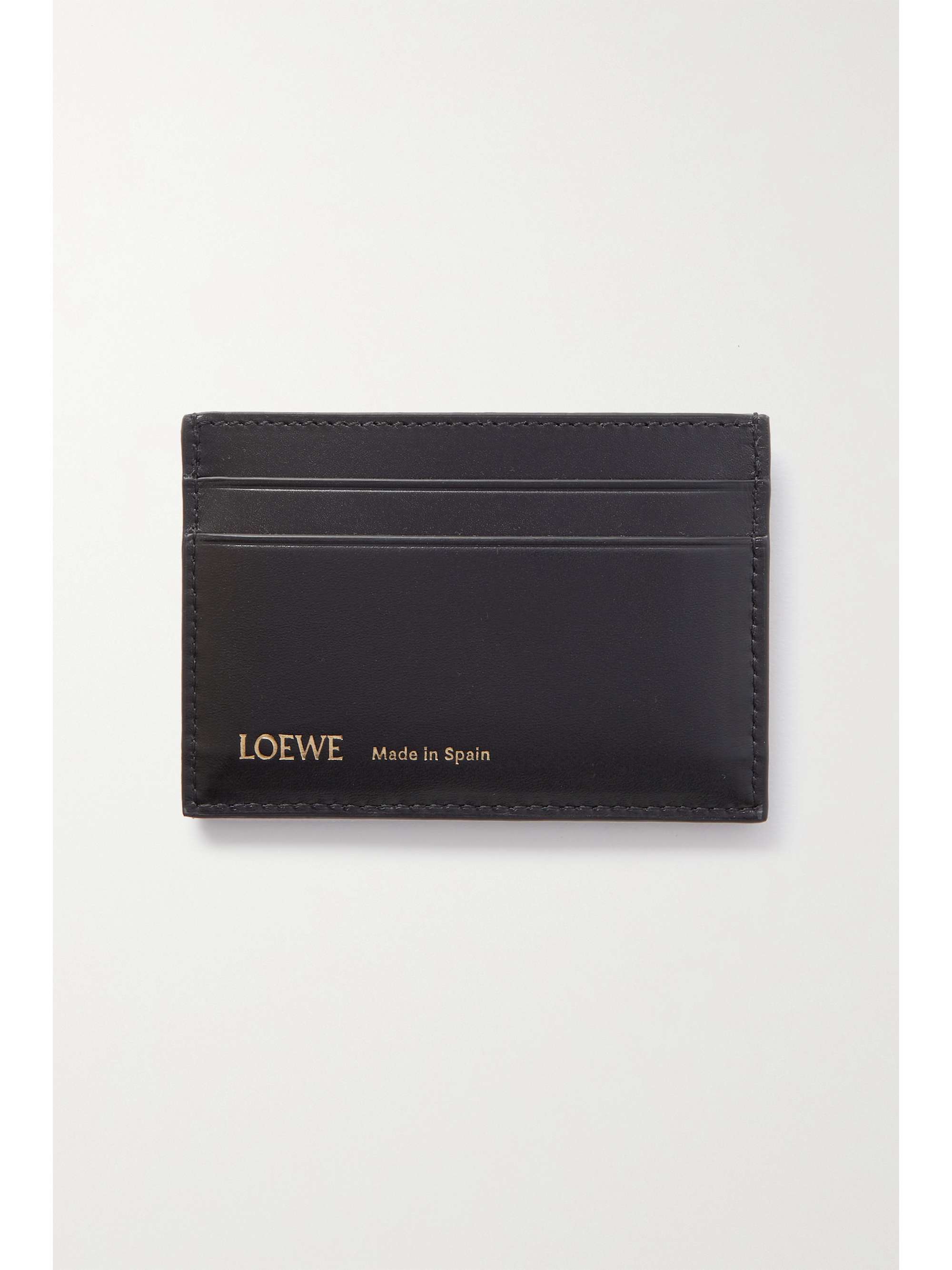LOEWE Anagram leather and canvas-jacquard cardholder