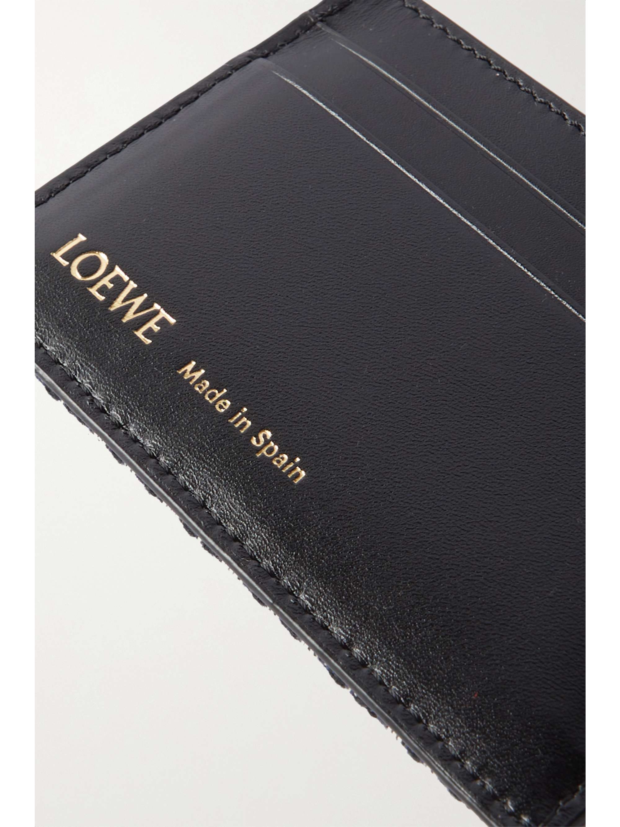 LOEWE Anagram leather and canvas-jacquard cardholder