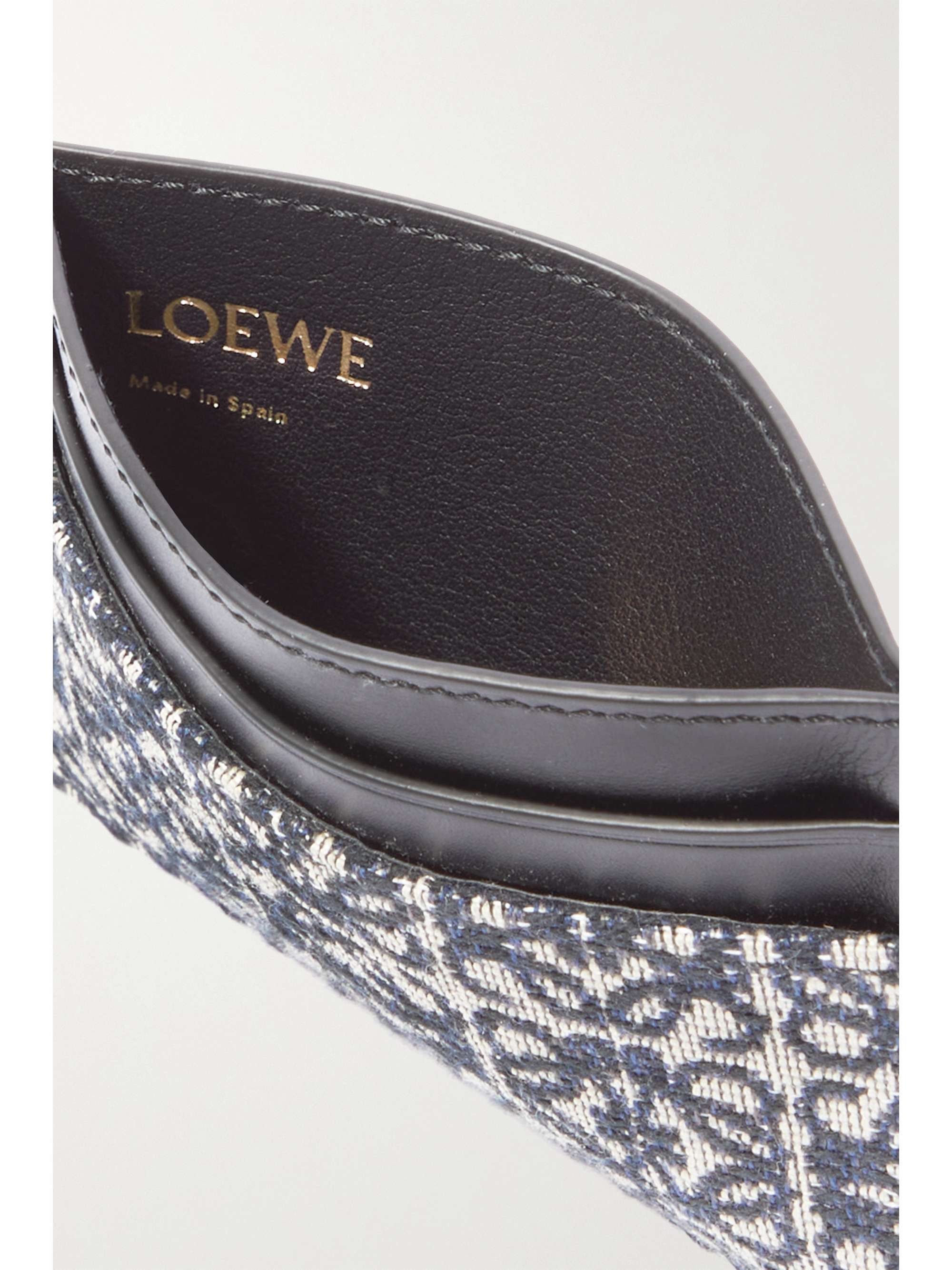 LOEWE Anagram leather and canvas-jacquard cardholder