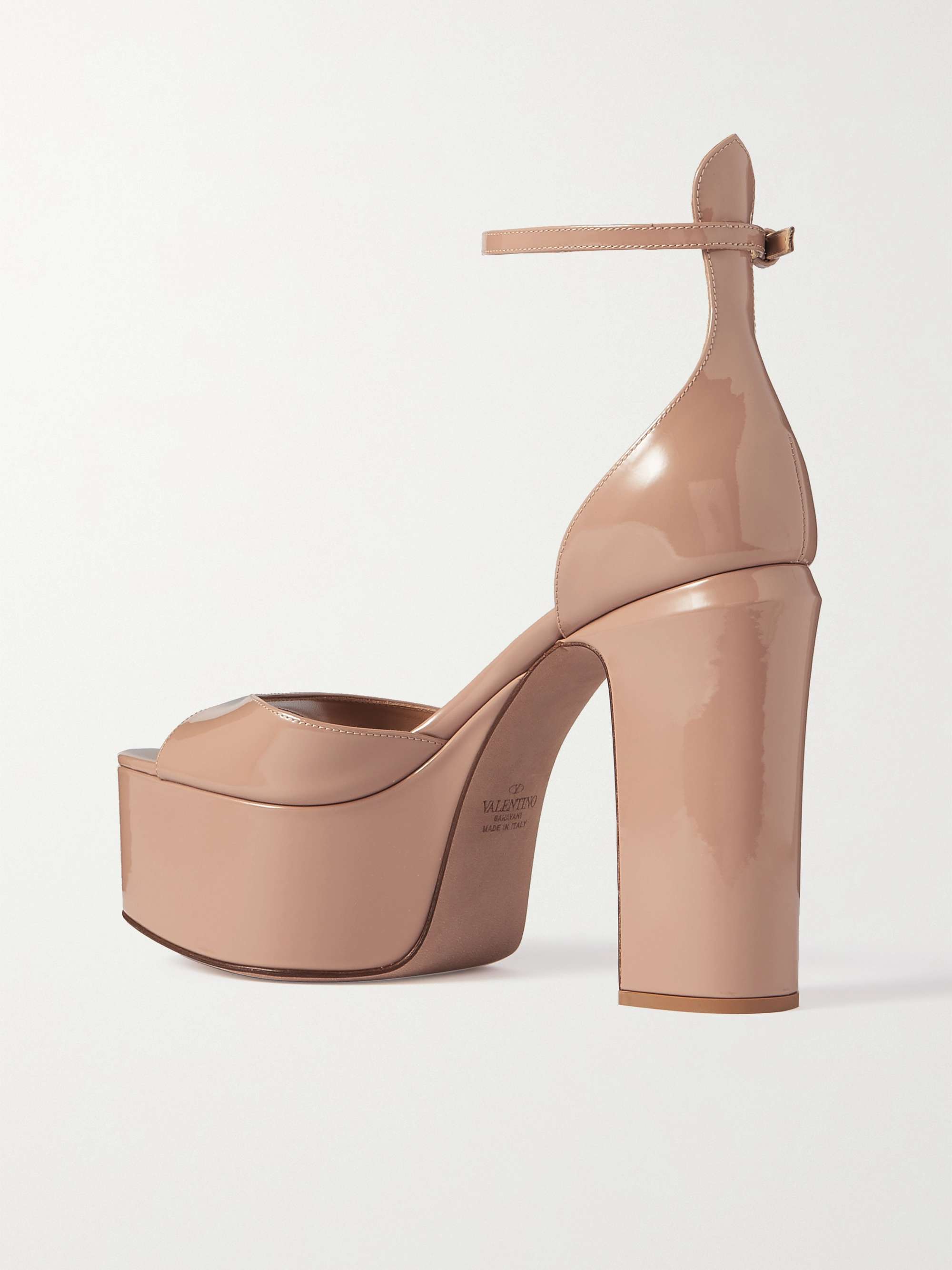 VALENTINO GARAVANI Valentino Garavani Tan-Go 120 patent-leather platform sandals
