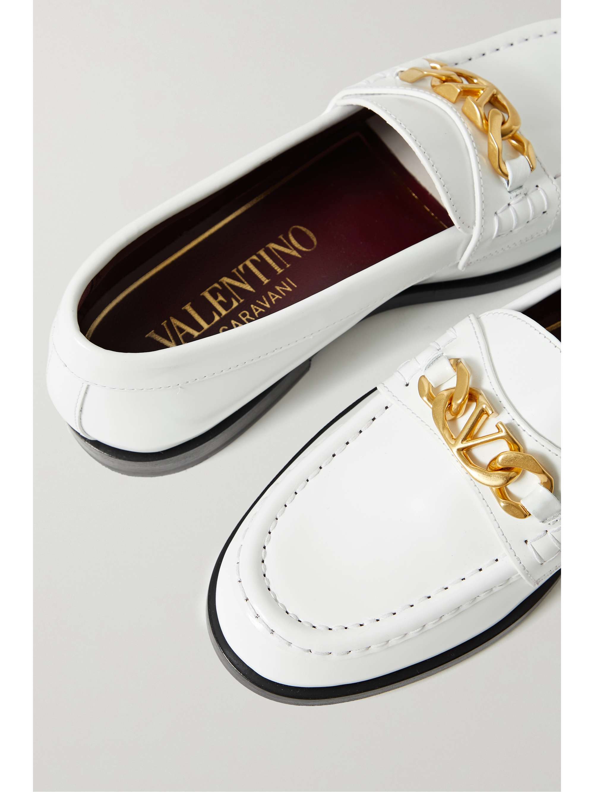 Valentino Garavani logo-embellished leather loafers Valentino Garavani logo-embellished leather loafers
