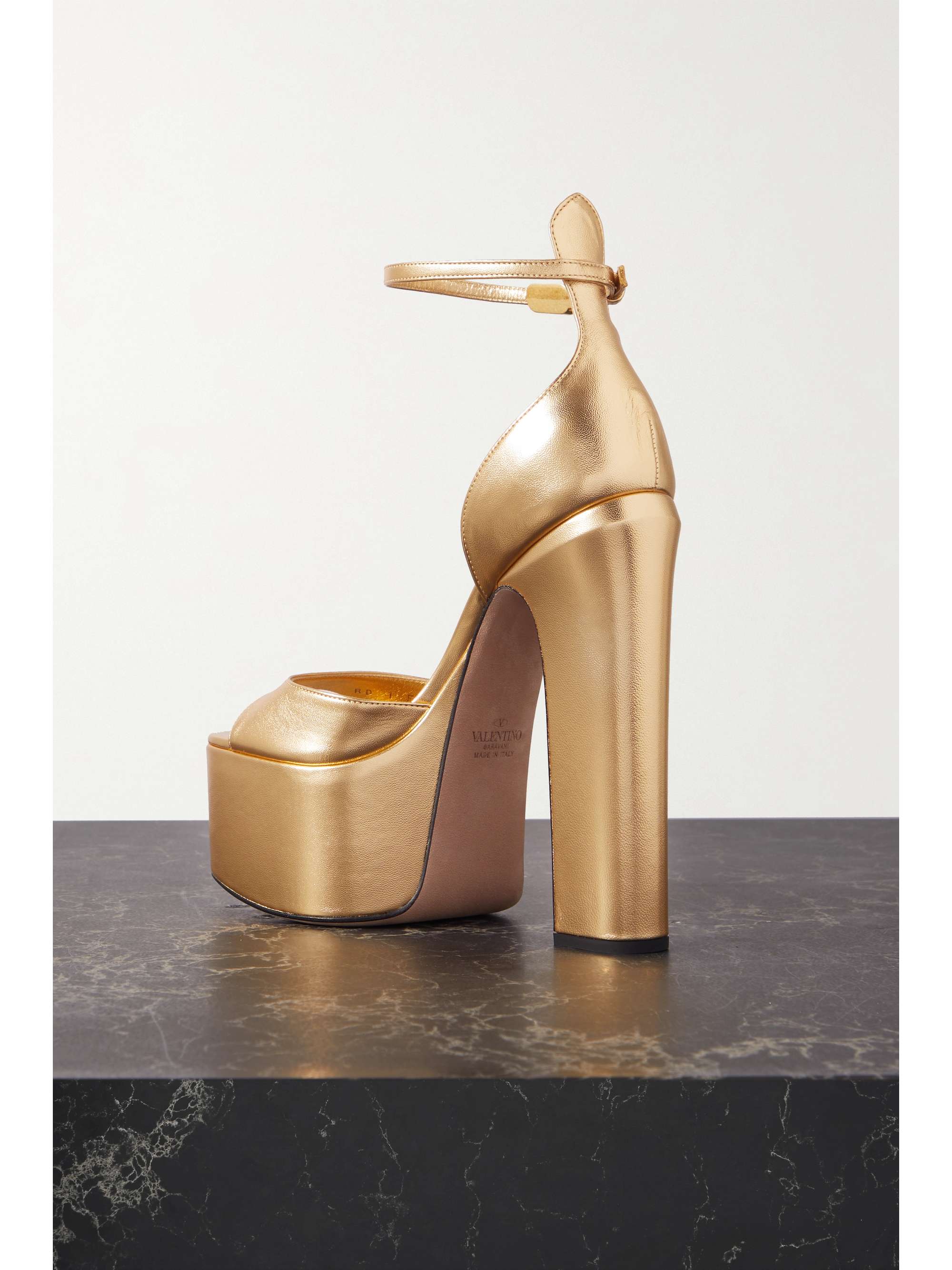 VALENTINO GARAVANI Valentino Garavani Tan-Go 155 patent-leather platform sandals