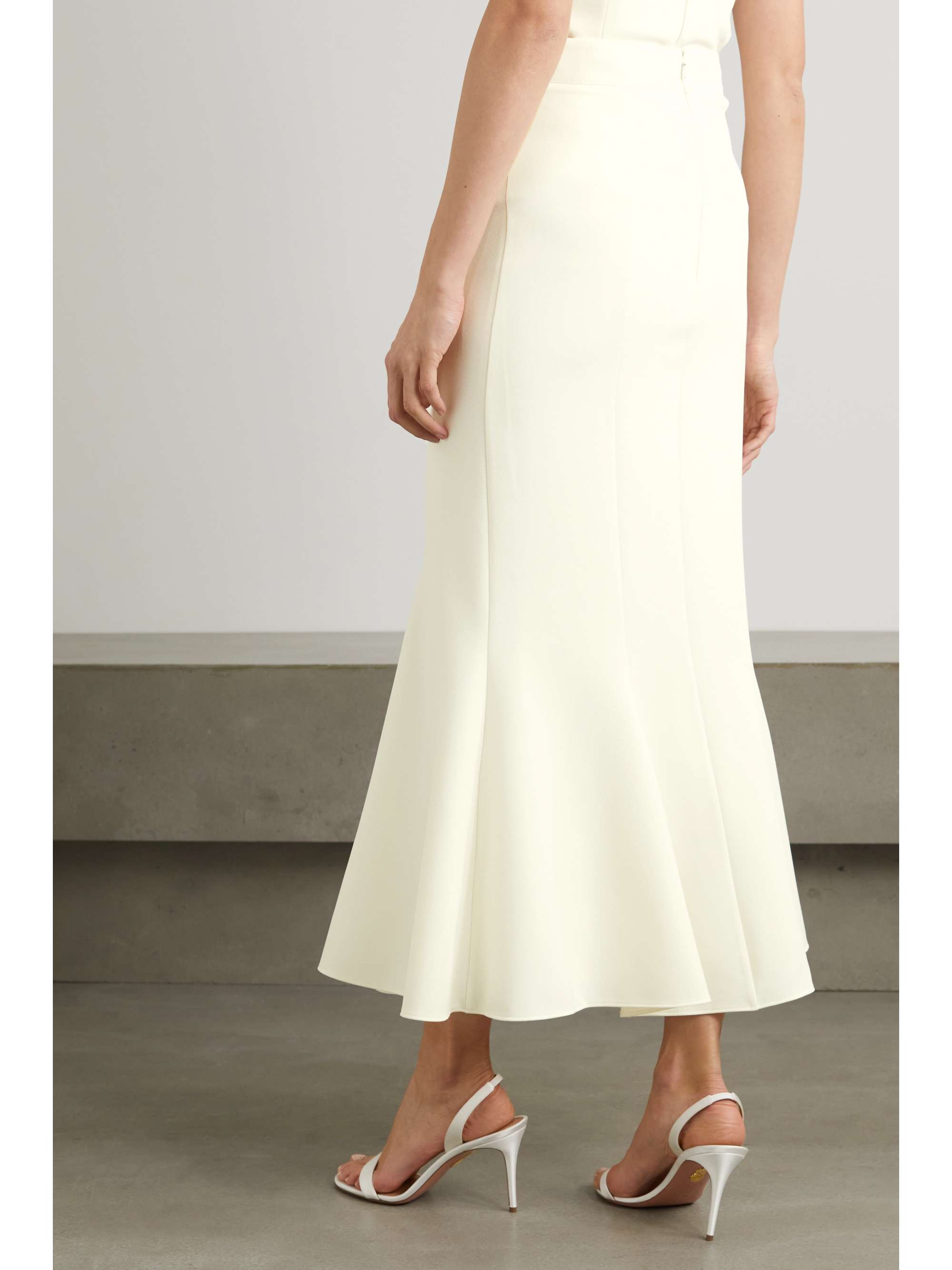 SAFIYAA Sol pleated stretch-crepe midi skirt