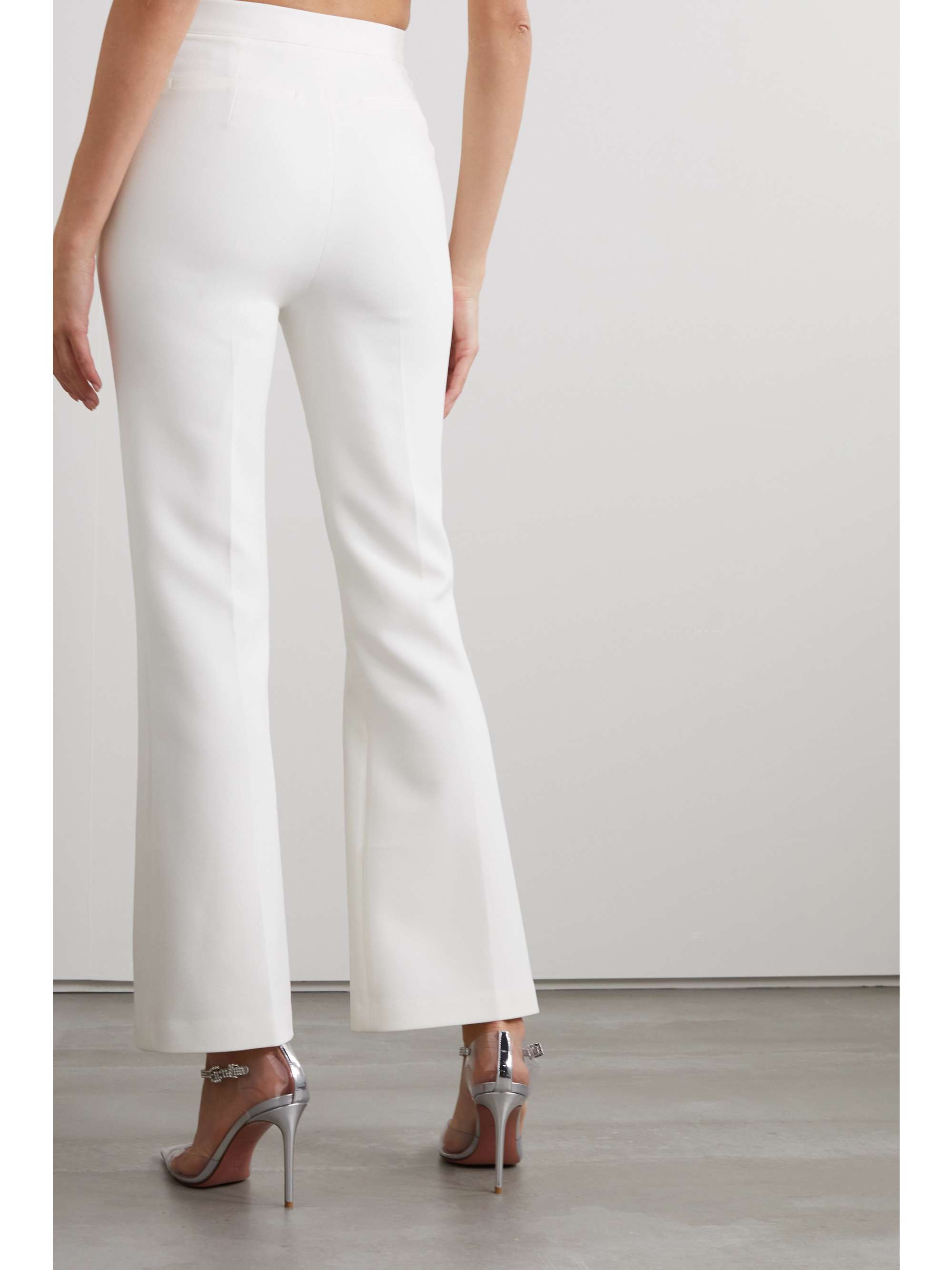 SAFIYAA Mari pleated stretch-crepe flared pants