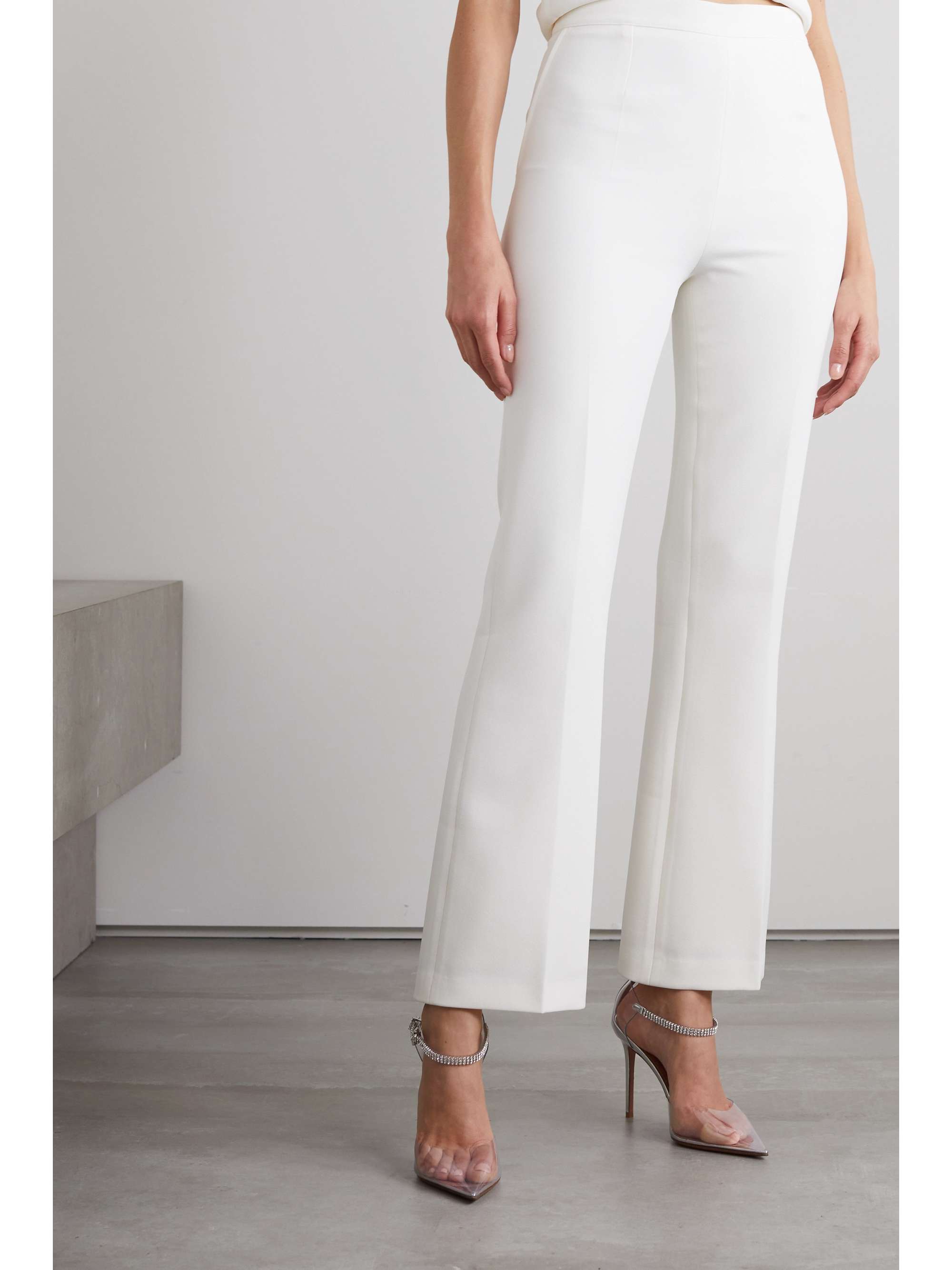 SAFIYAA Mari pleated stretch-crepe flared pants