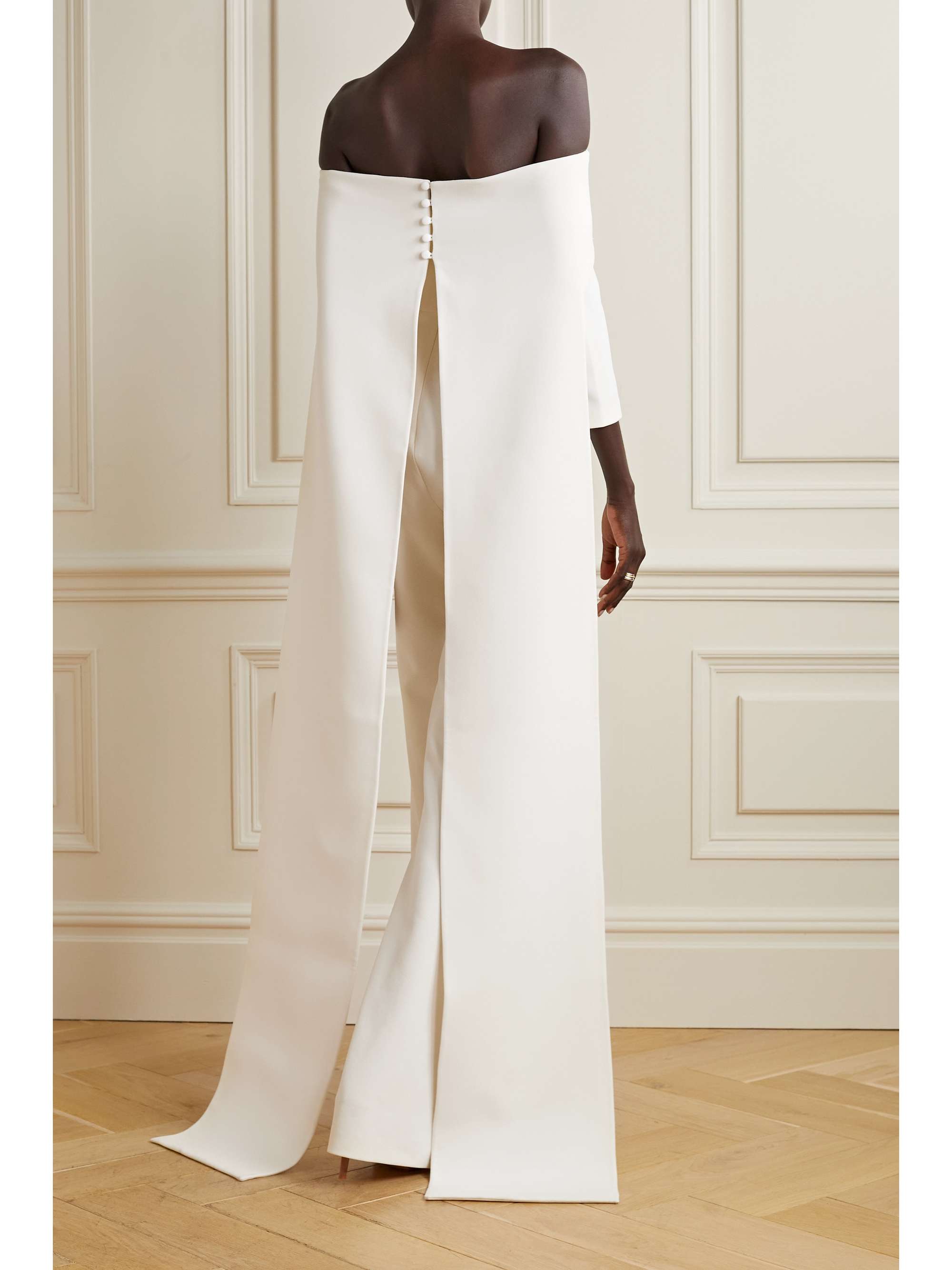 SAFIYAA Bellara off-the-shoulder crepe cape