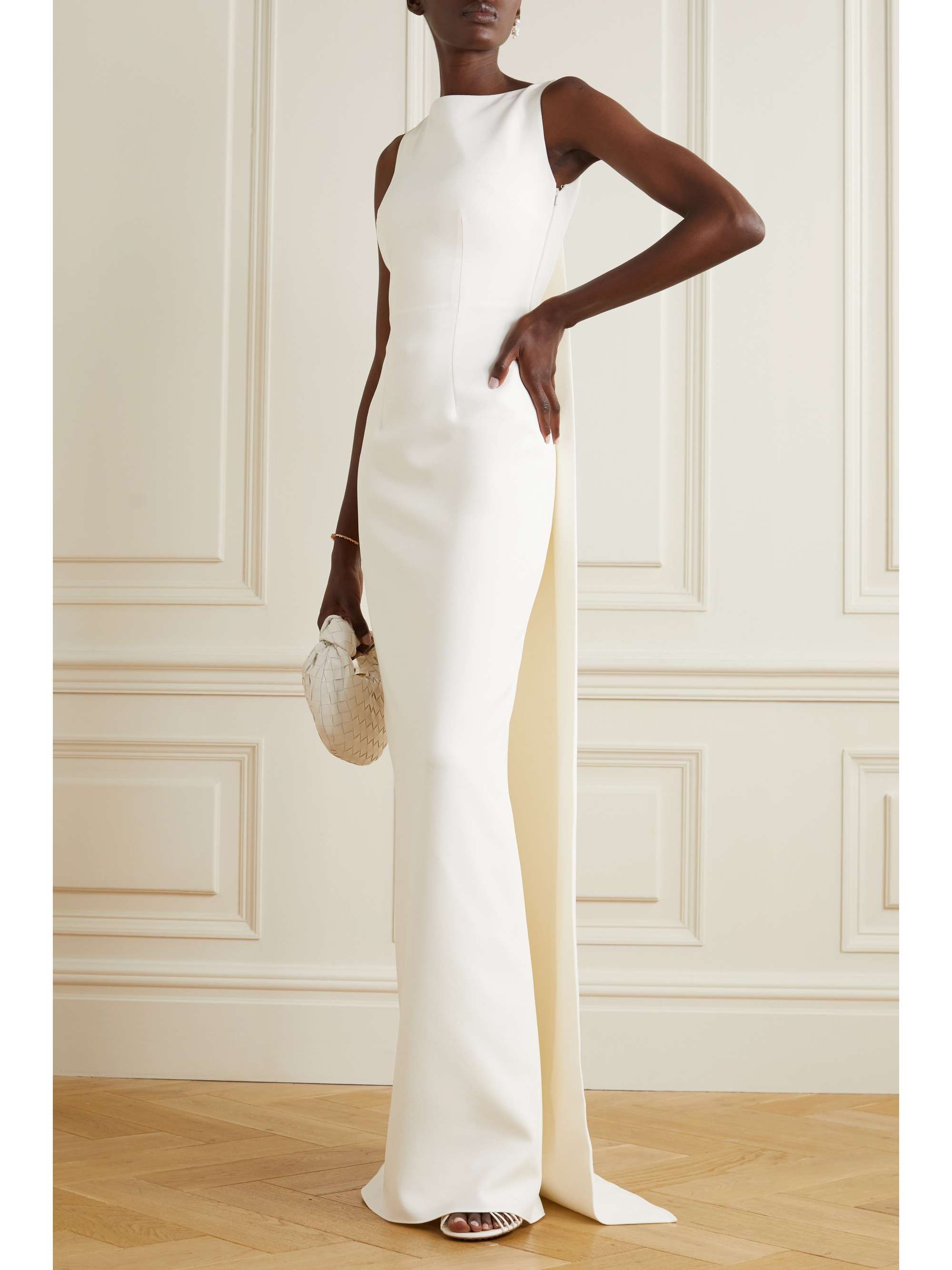 SAFIYAA Celestia draped stretch-crepe gown | NET-A-PORTER