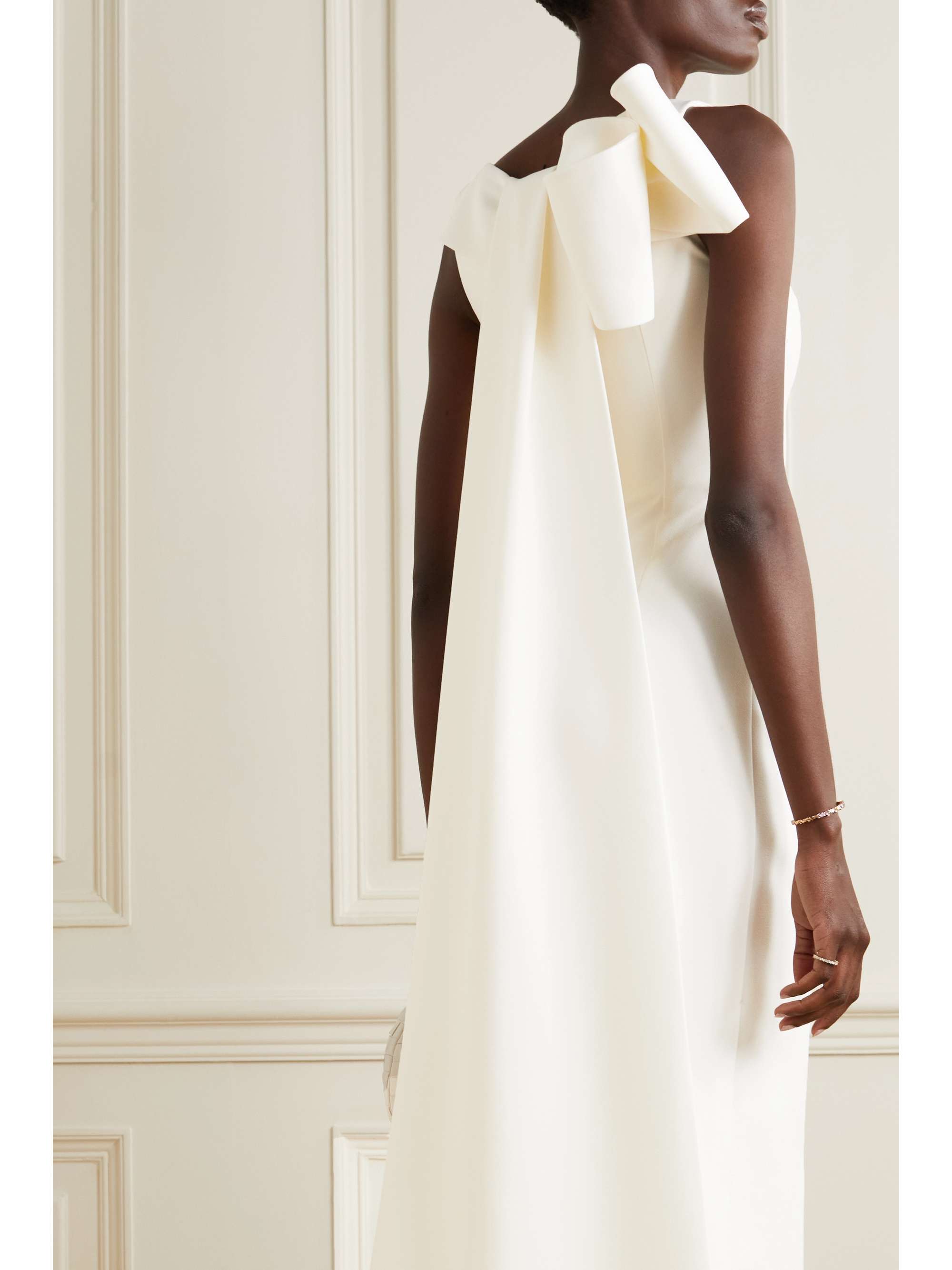 SAFIYAA Celestia draped stretch-crepe gown