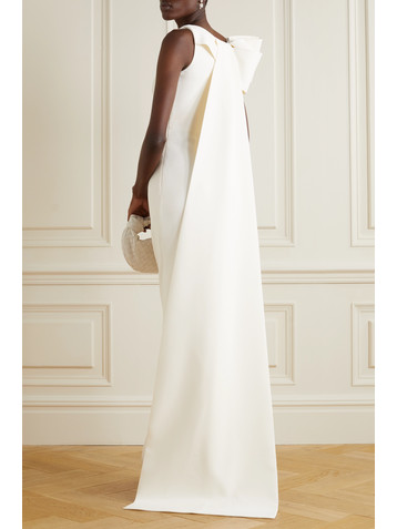 Safiyaa Celestia draped stretch-crepe gown