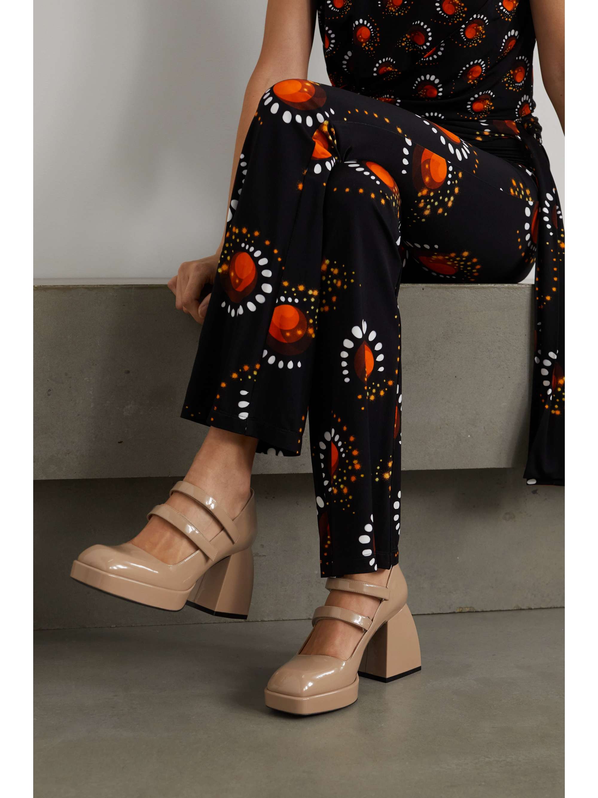 NODALETO Bulla Babies patent-leather platform Mary Jane pumps