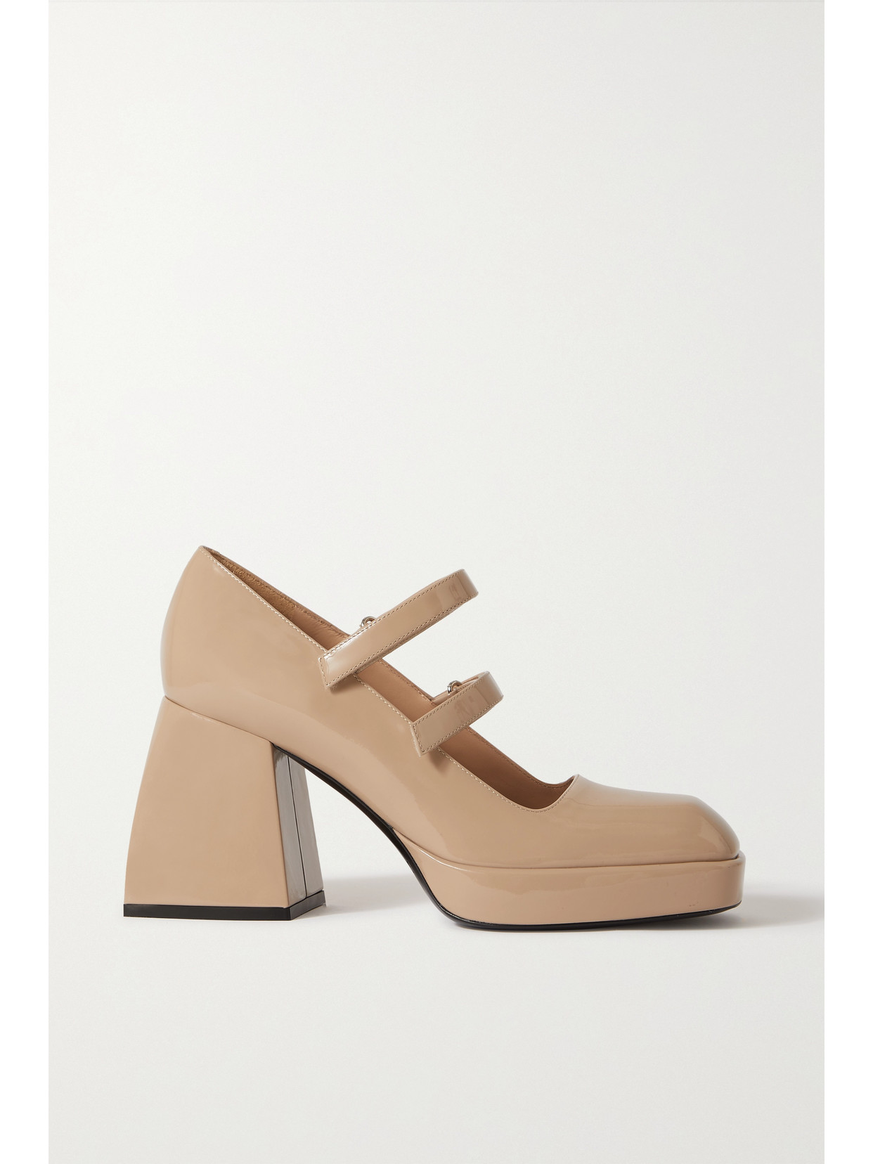 Nodaleto Bulla Babies Glossed-leather Platform Mary Jane Pumps In Neutrals