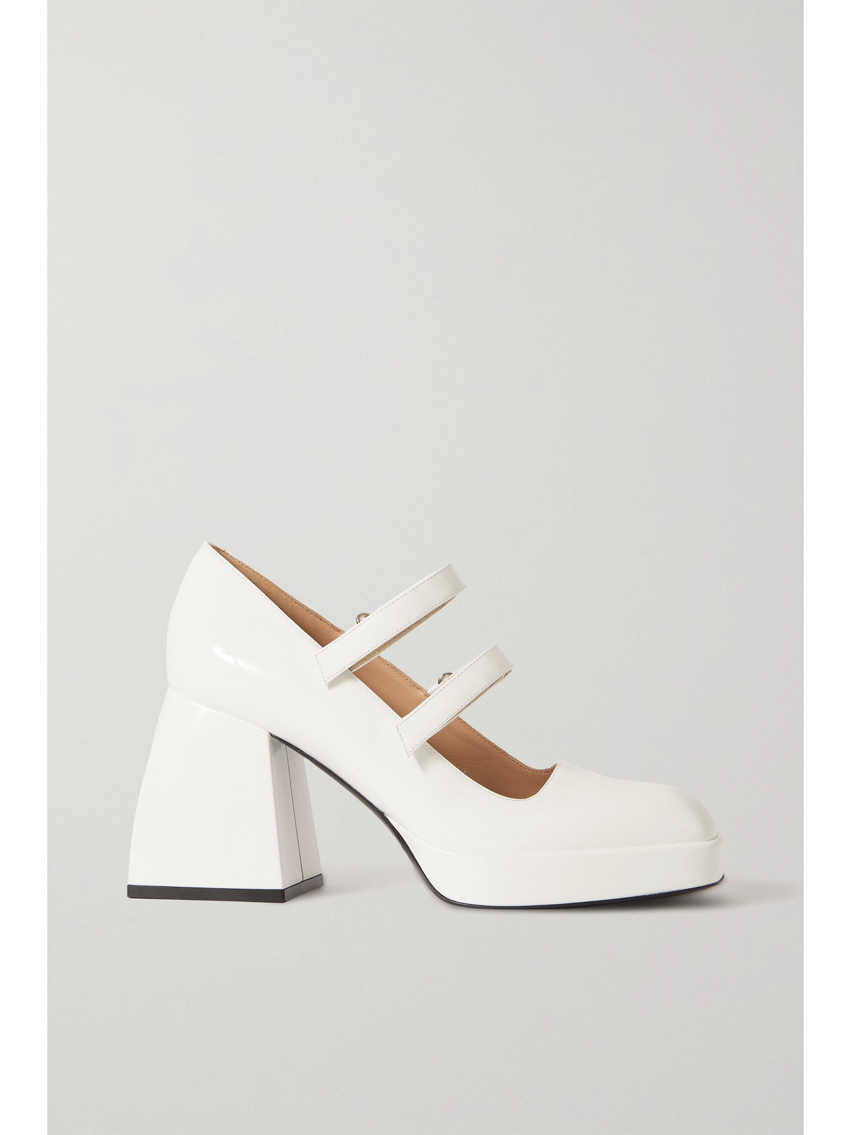 Nodaleto Bulla Babies Patent-leather Platform Mary Jane Pumps In White