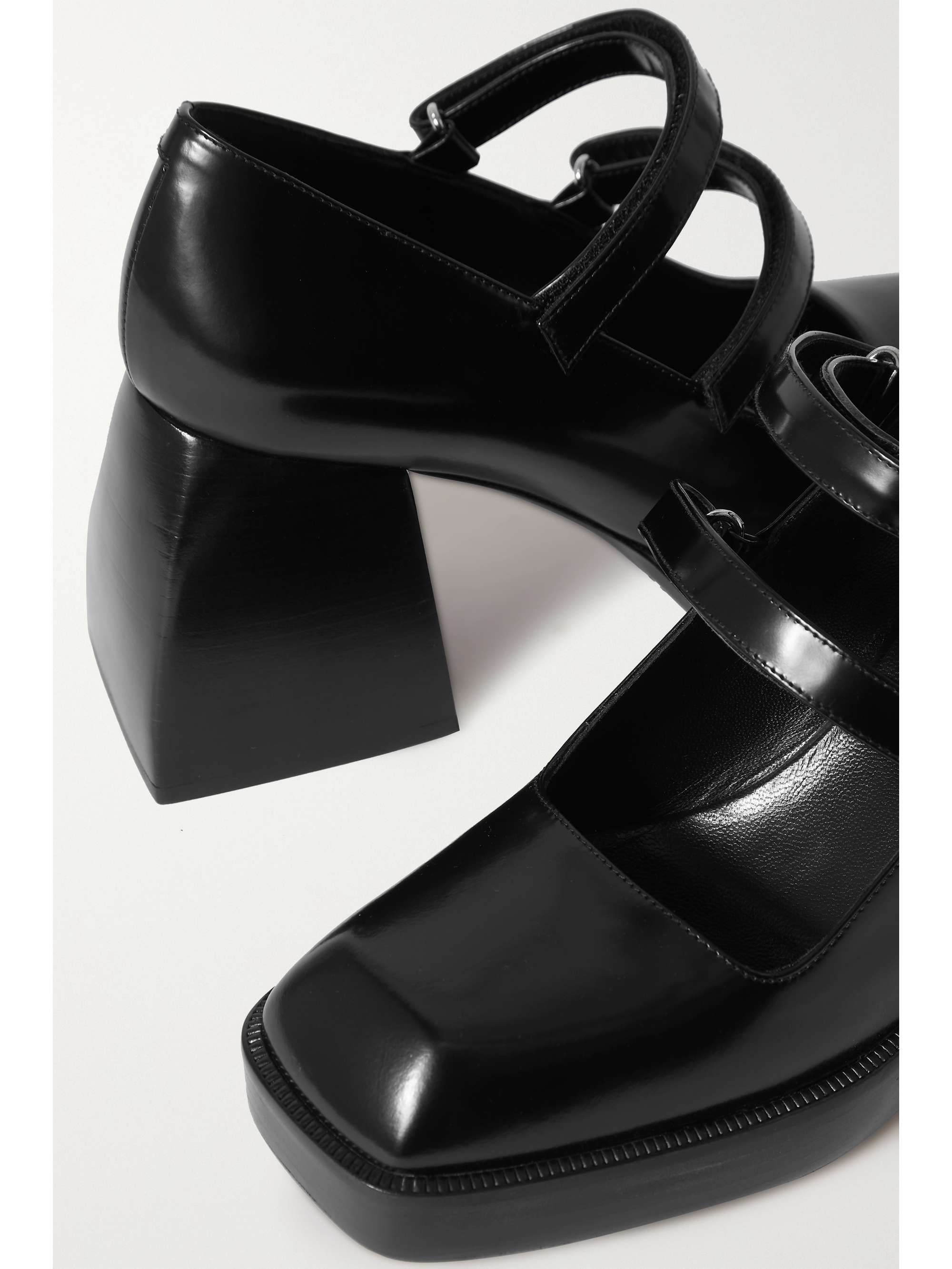 NODALETO Bulla Babies patent-leather platform Mary Jane pumps
