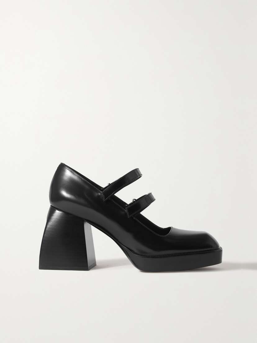NODALETO Bulla Babies Glossed-leather Platform Mary Jane Pumps