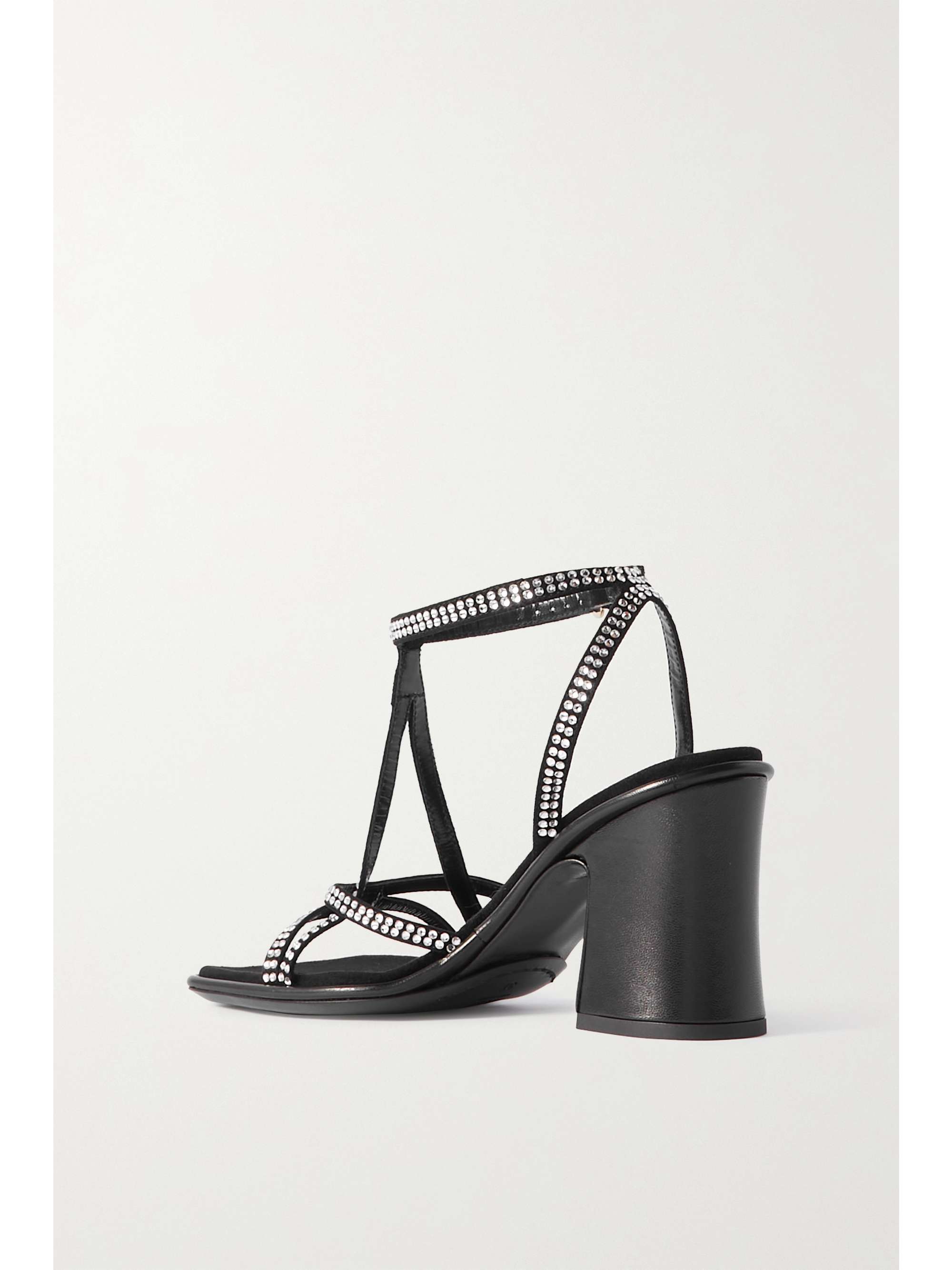 DRIES VAN NOTEN Leather-trimmed embellished suede sandals