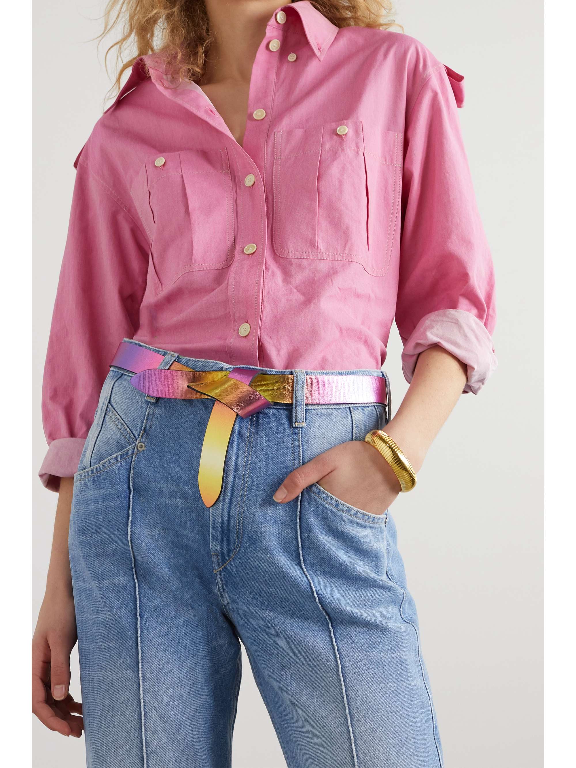 ISABEL MARANT Lecce metallic leather waist belt