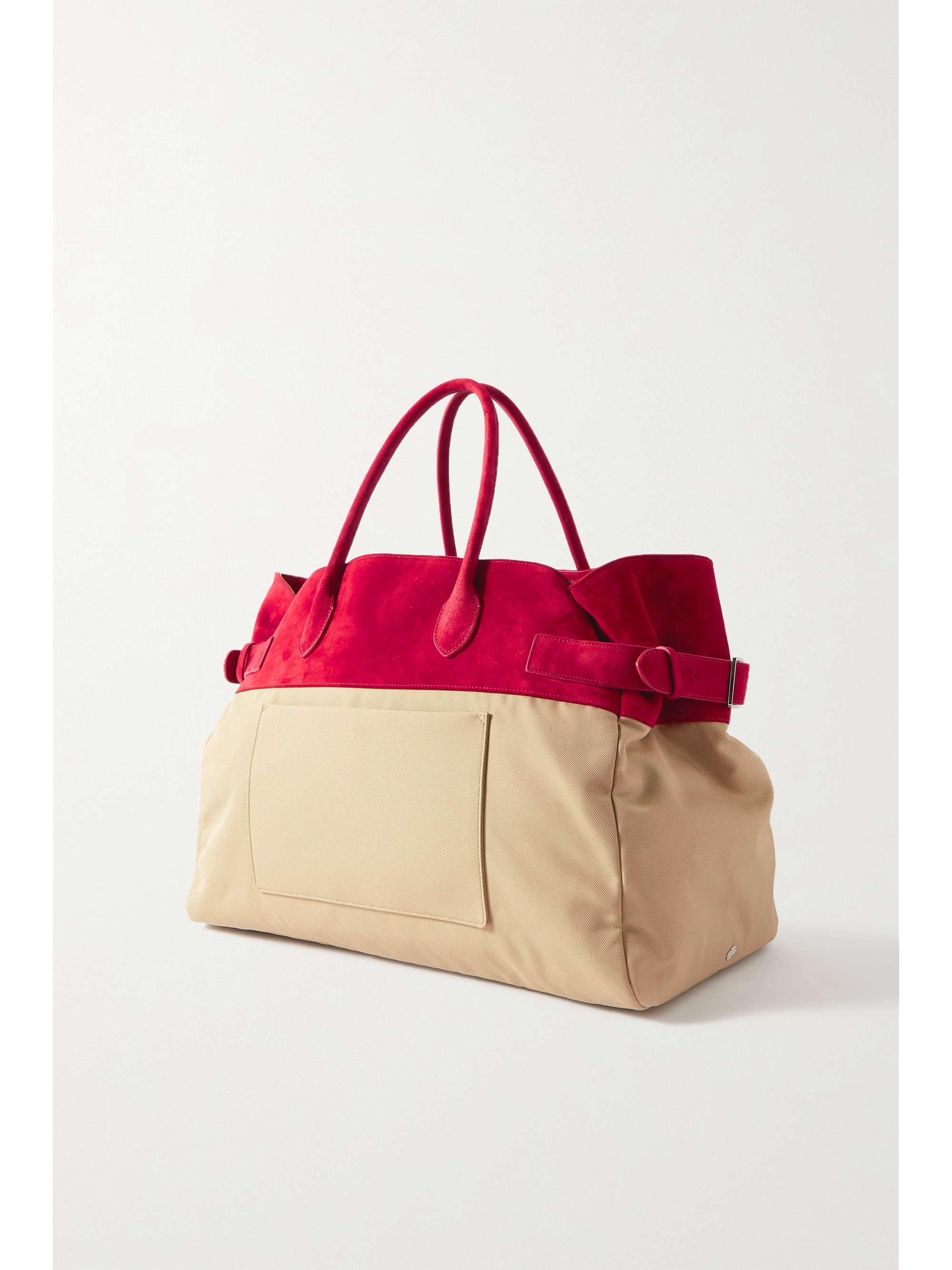 THE ROW Margaux 17 Inside Out buckled suede-trimmed canvas tote | NET-A ...