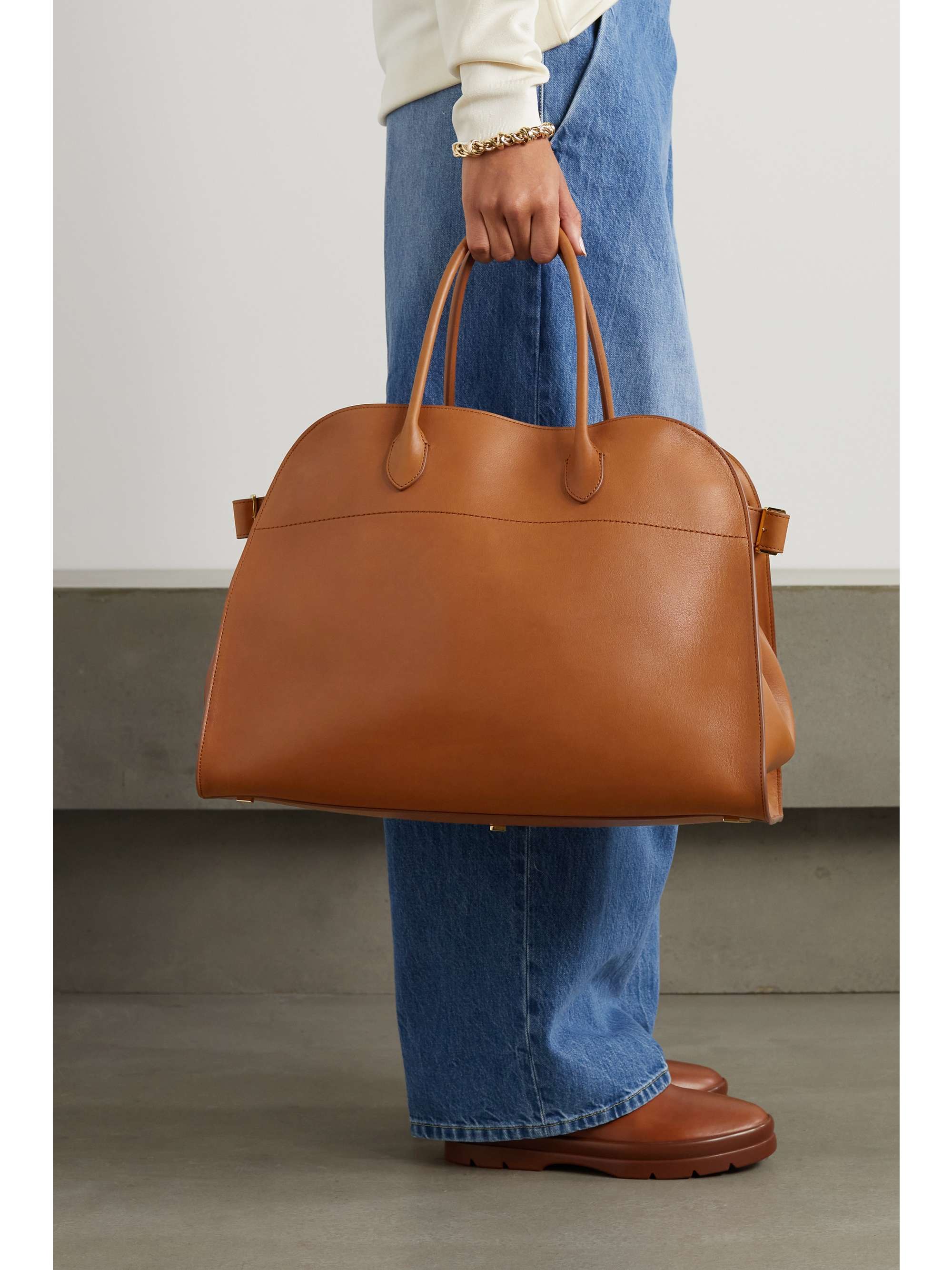 THE ROW Margaux 17 buckled leather tote