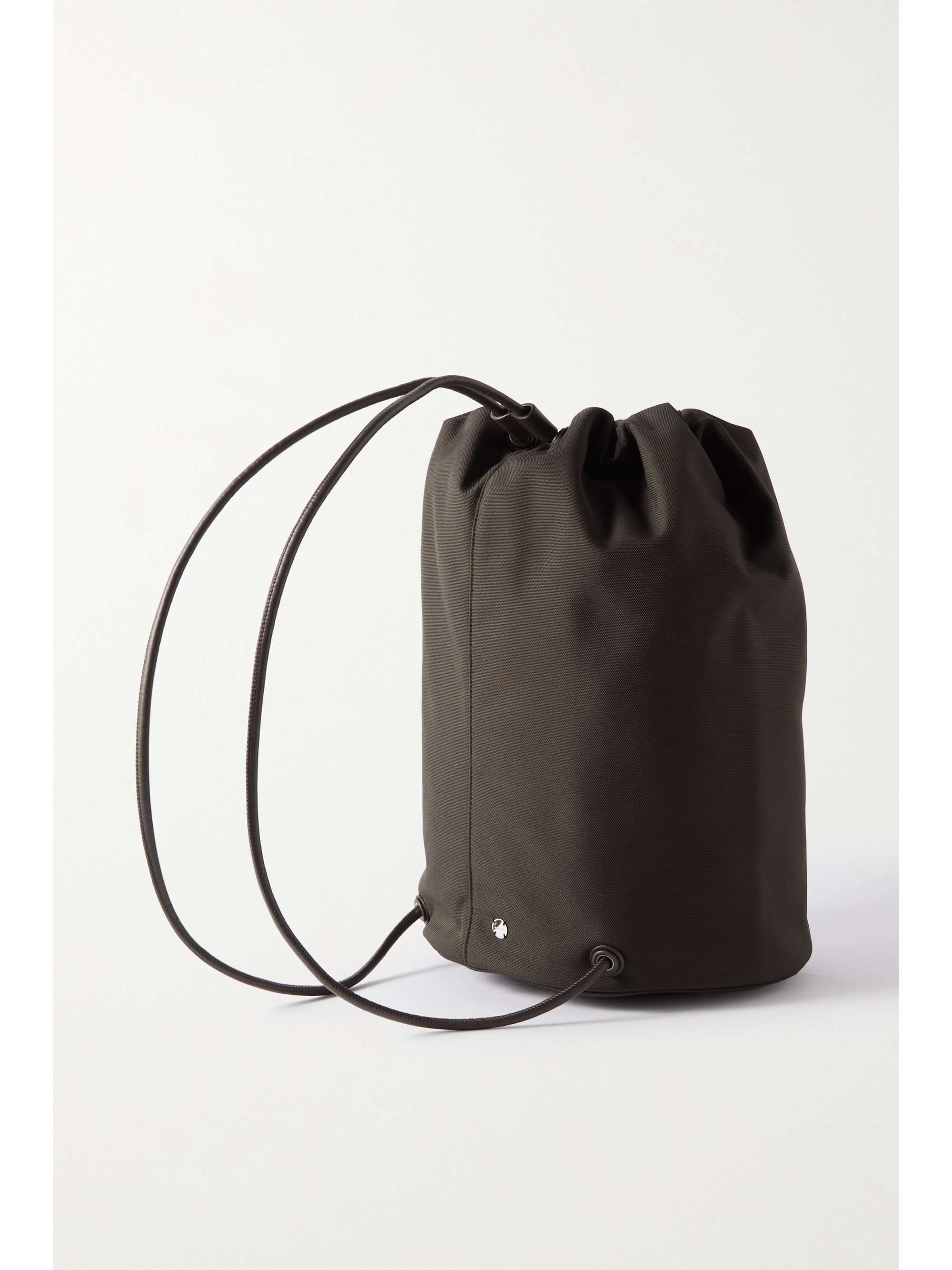 THE ROW Leather-trimmed canvas backpack
