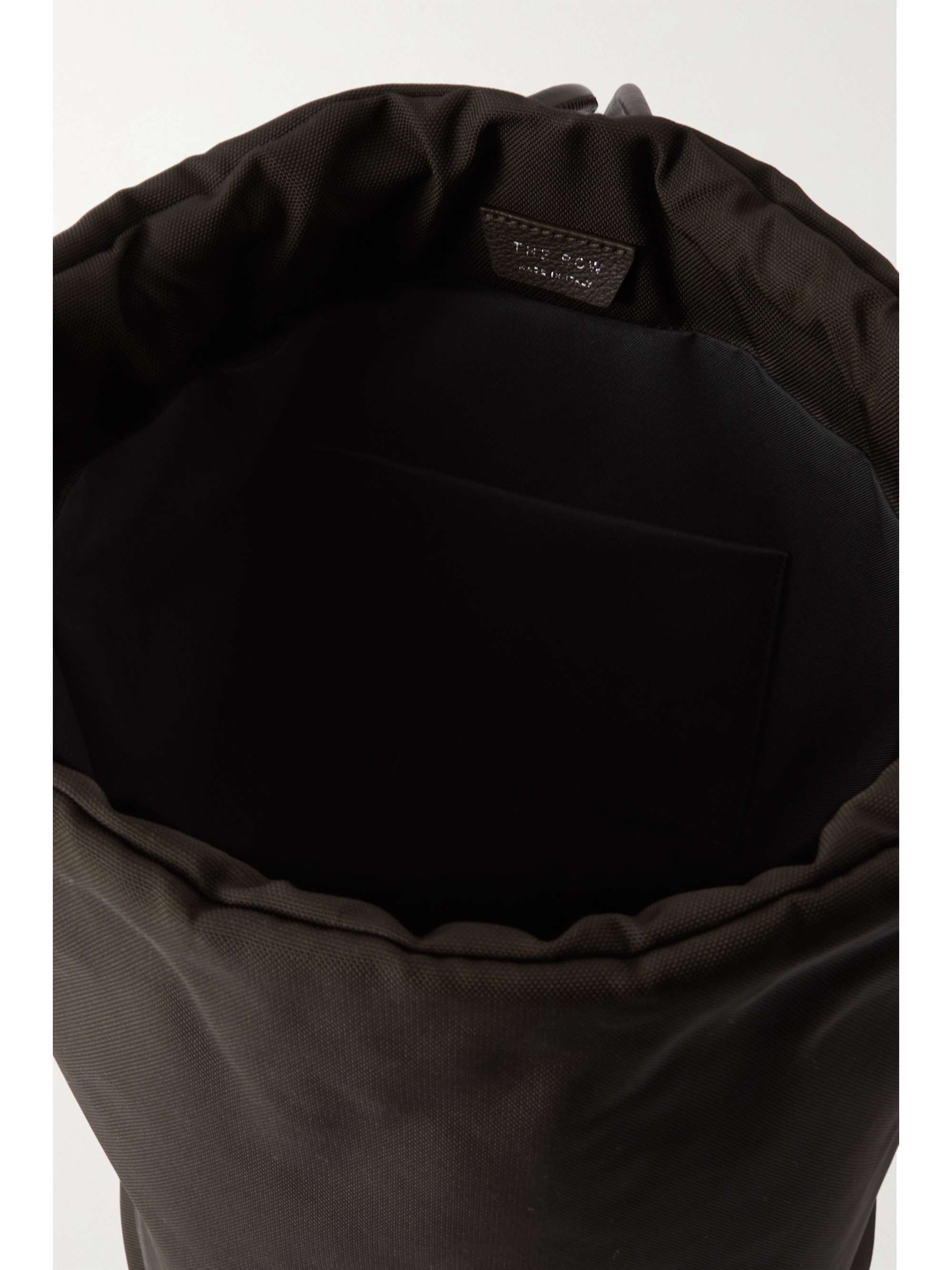 THE ROW Leather-trimmed canvas backpack