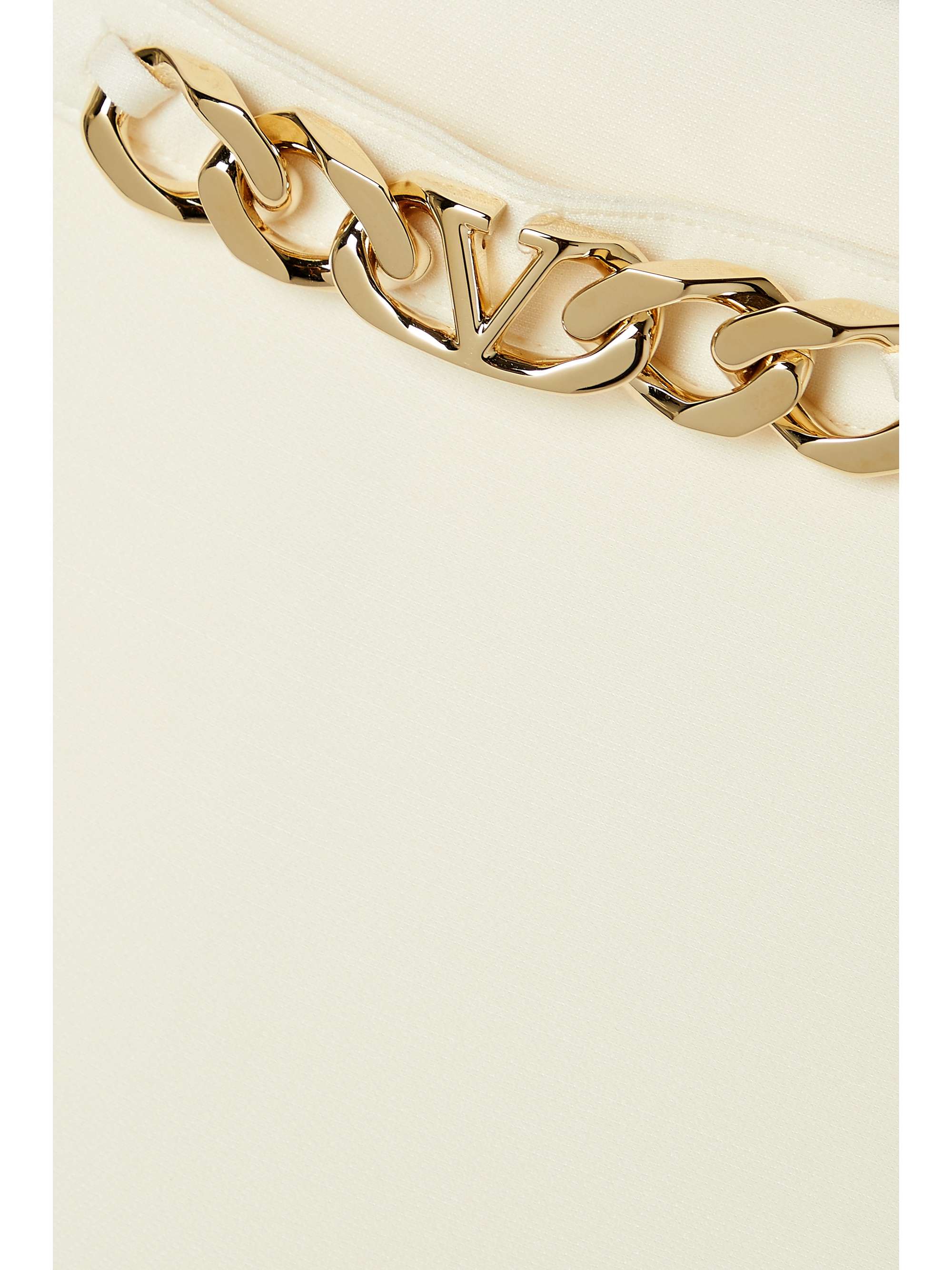 VALENTINO GARAVANI Chain-embellished pleated wool and silk-blend skirt