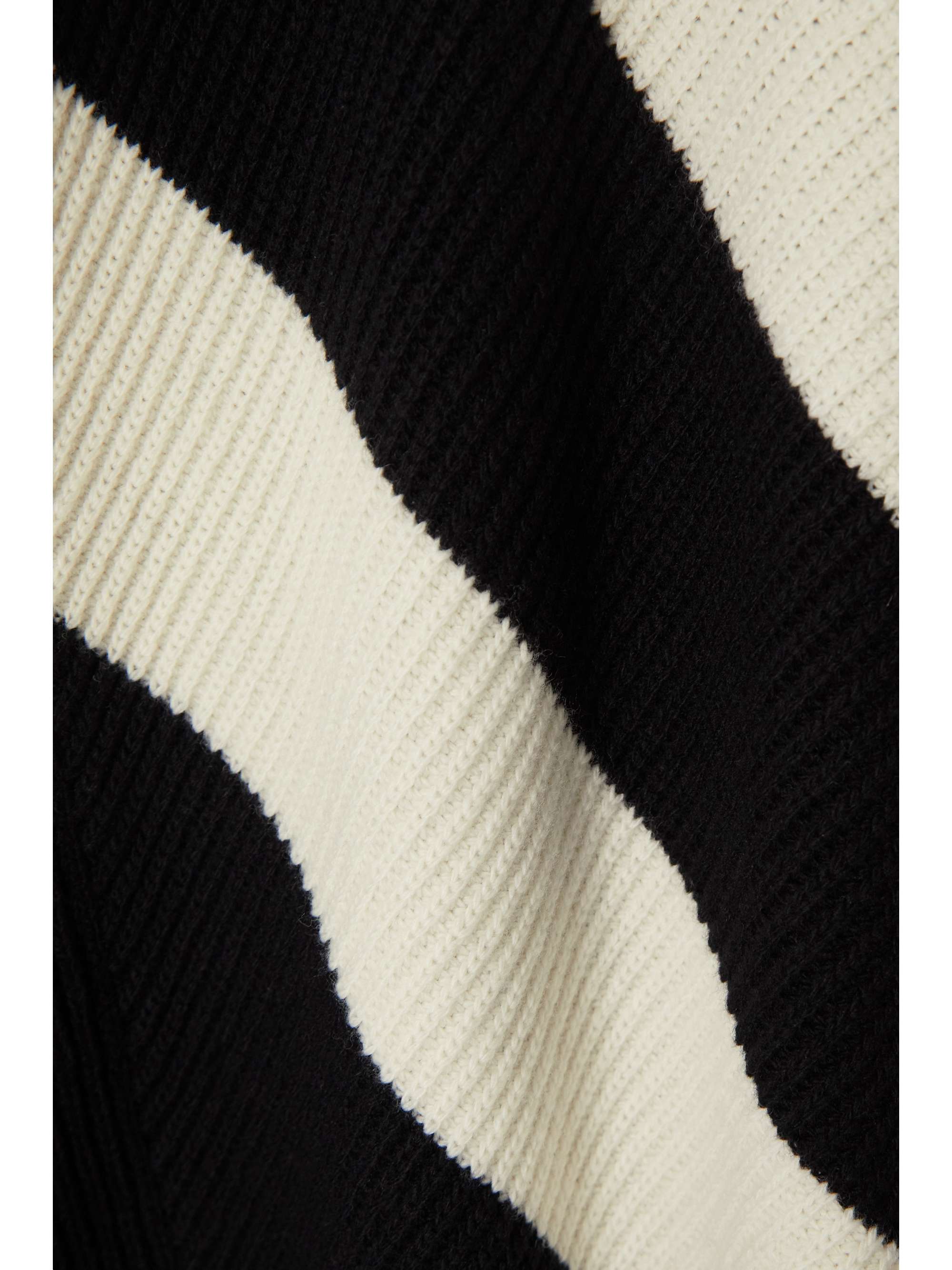 VALENTINO GARAVANI Striped ribbed virgin wool poncho