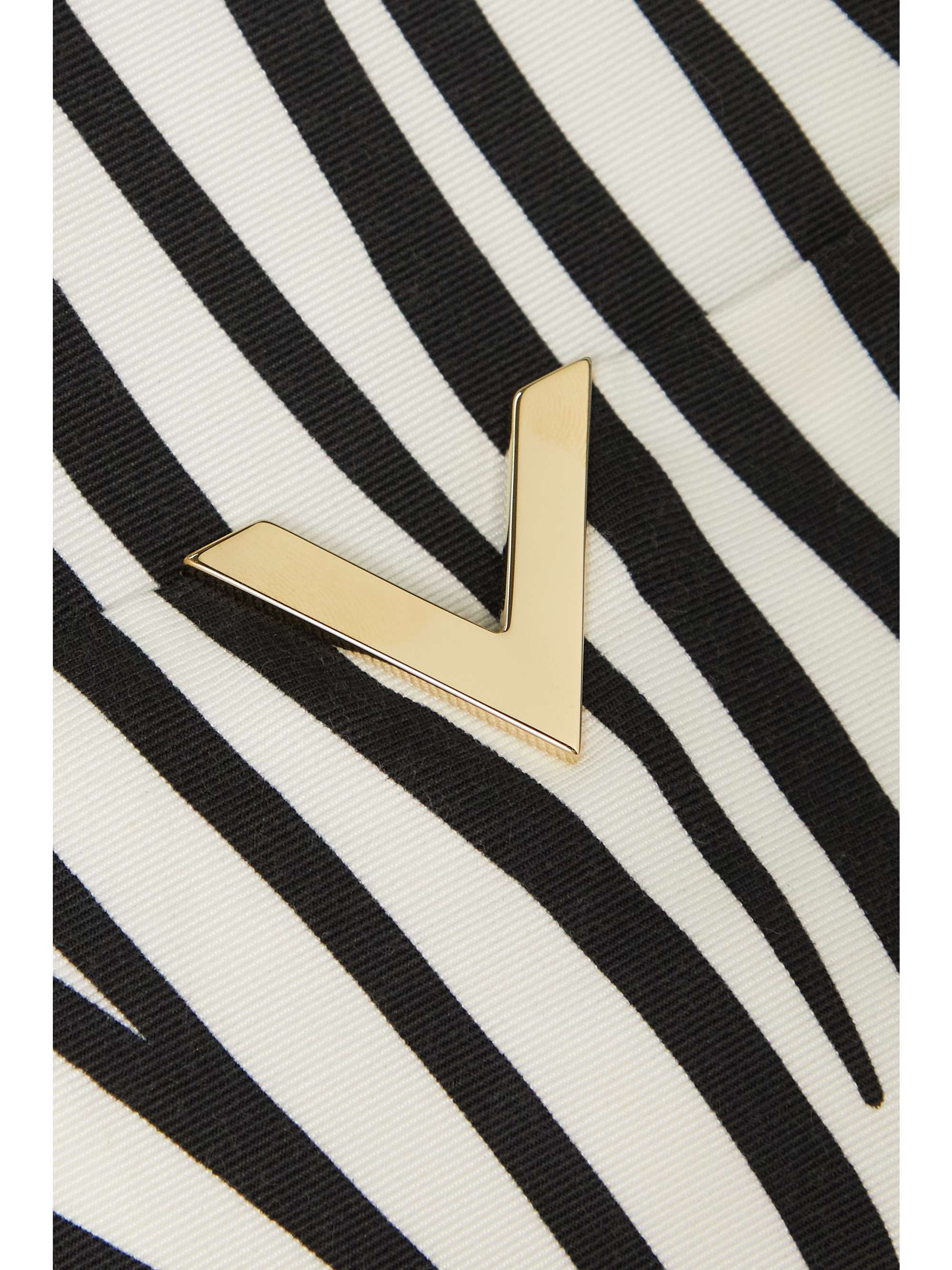 VALENTINO GARAVANI Oversized embellished zebra-print silk-faille shirt